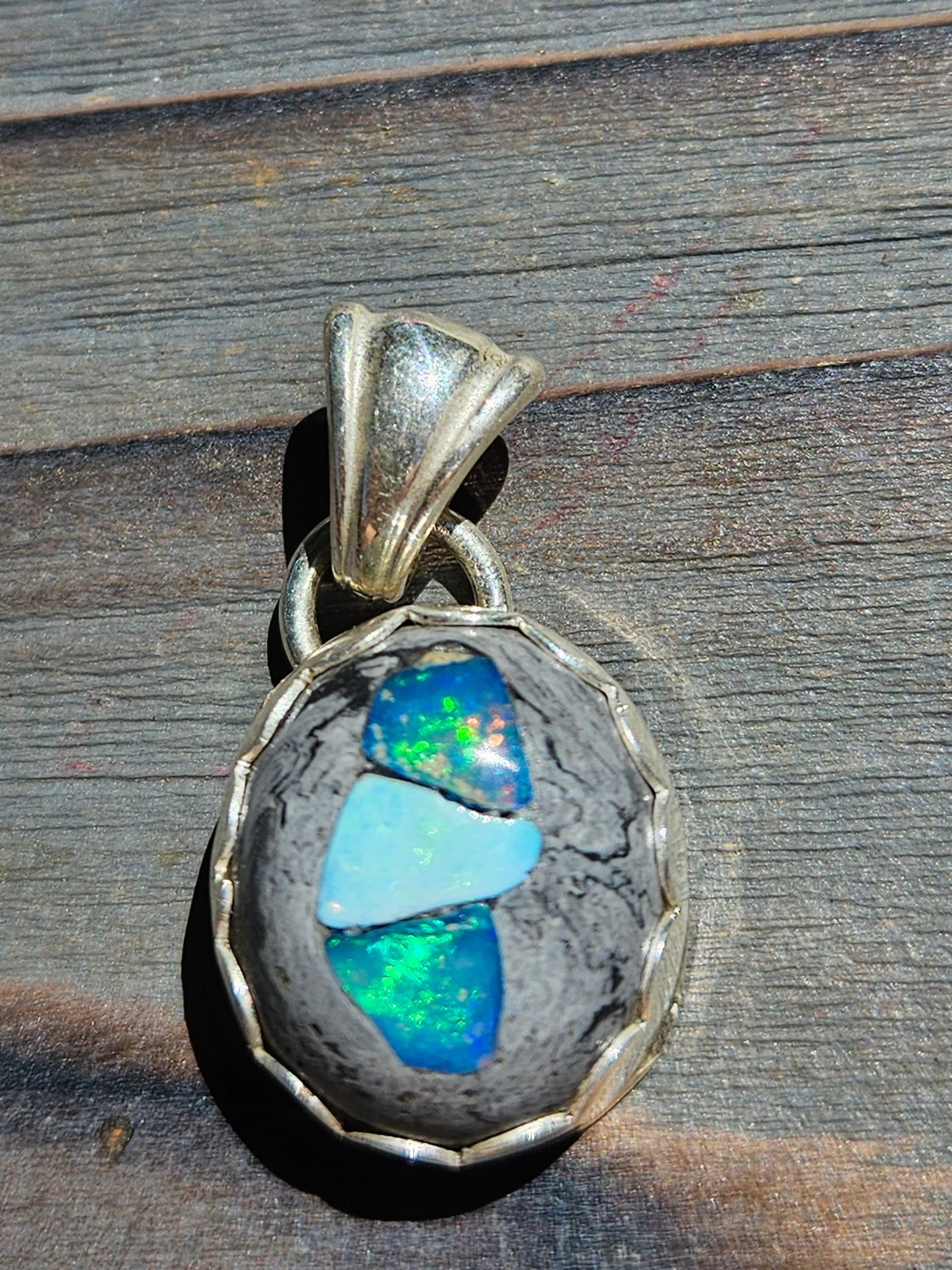 "Aqua" Mexican Opal Pendant