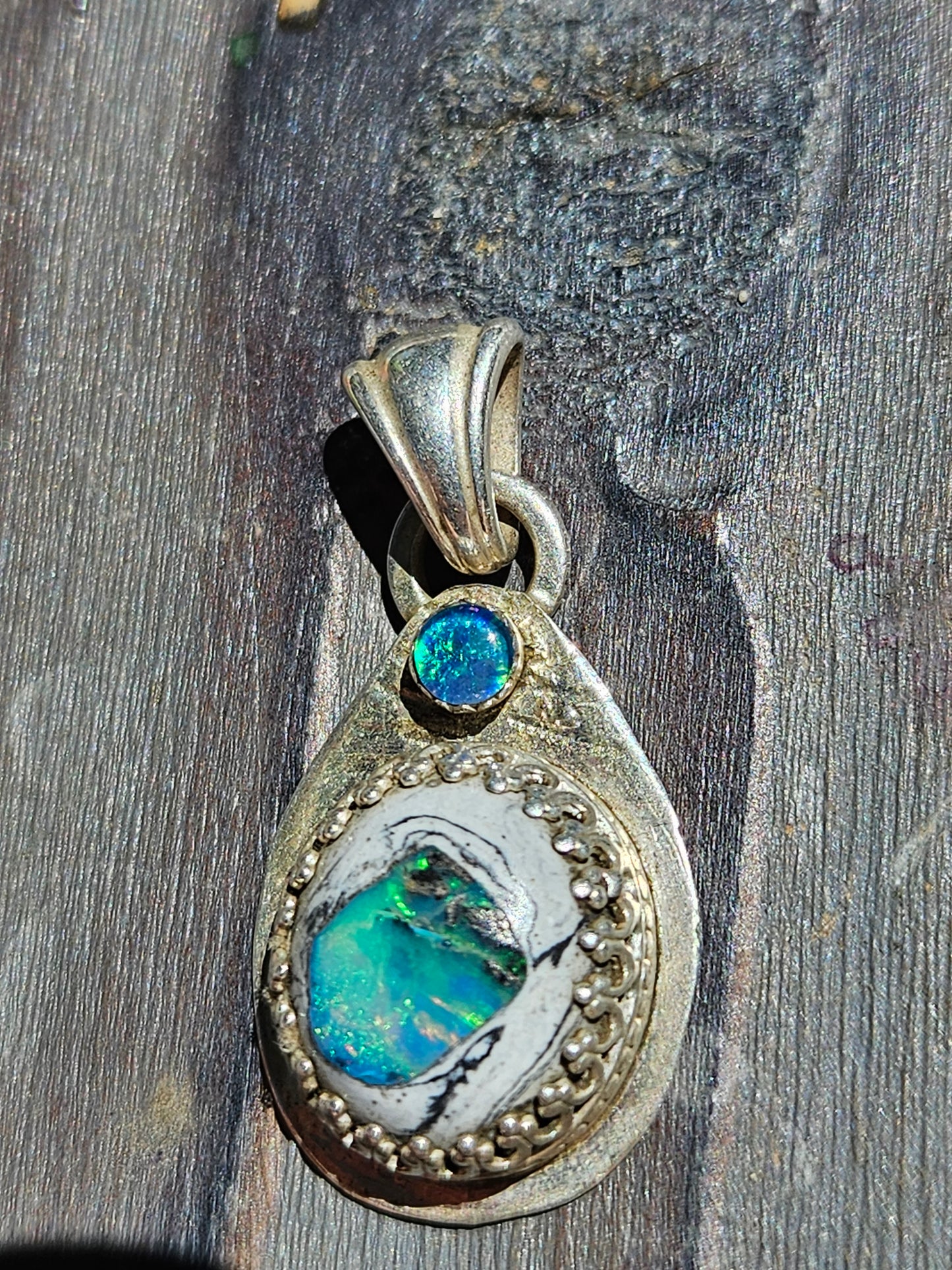 "Oasis" Mexican and Australian Opal Pendant
