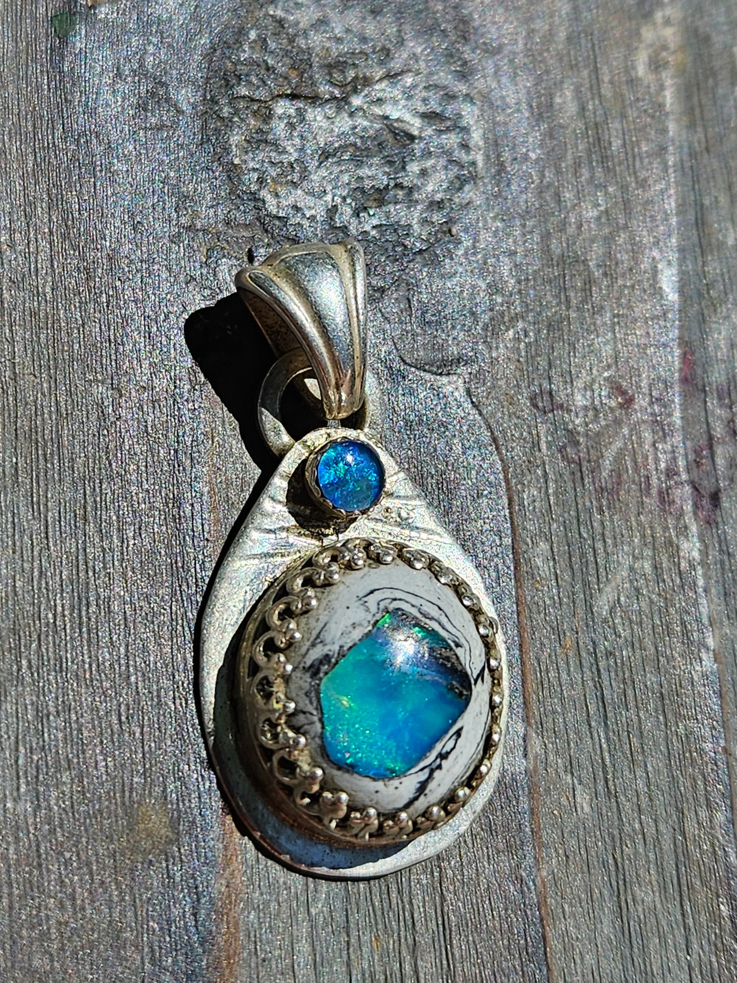 "Oasis" Mexican and Australian Opal Pendant