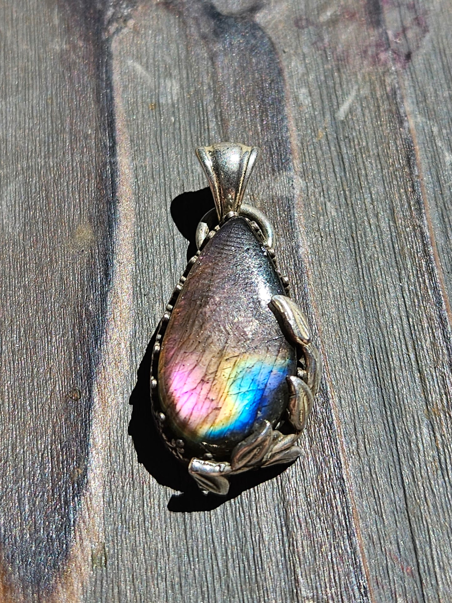 "Lady" Labradorite and Vines Pendant