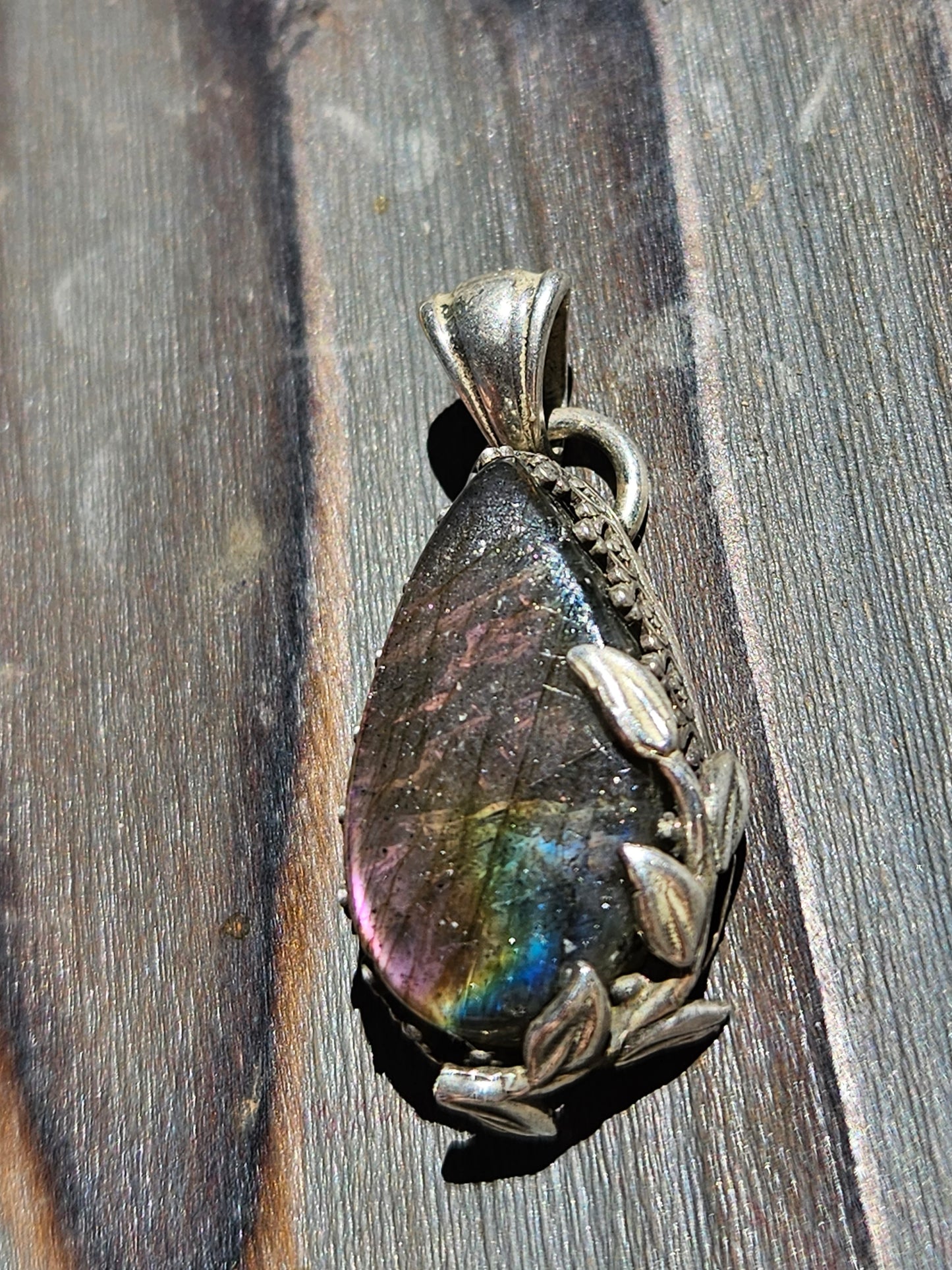 "Lady" Labradorite and Vines Pendant