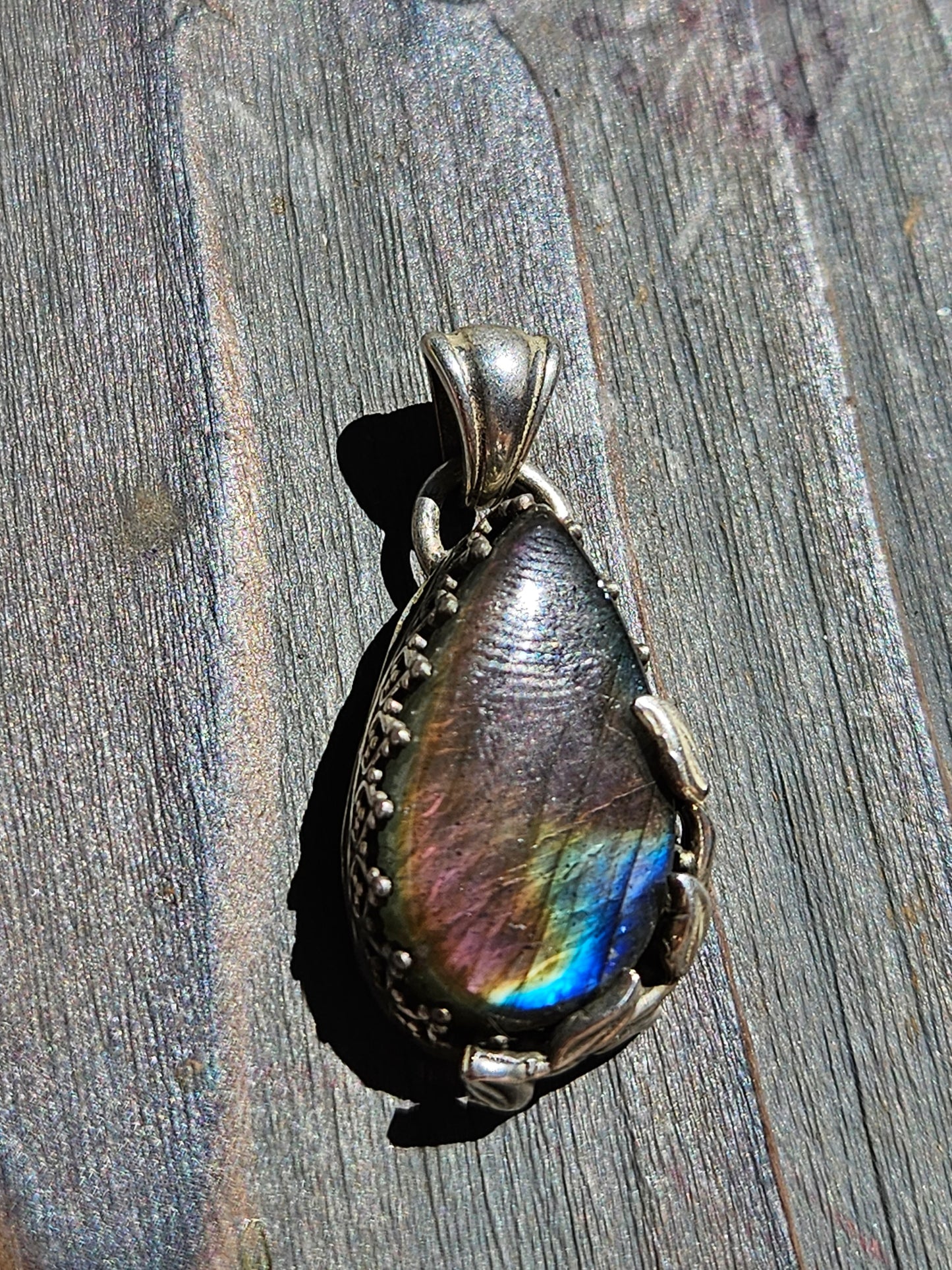"Lady" Labradorite and Vines Pendant