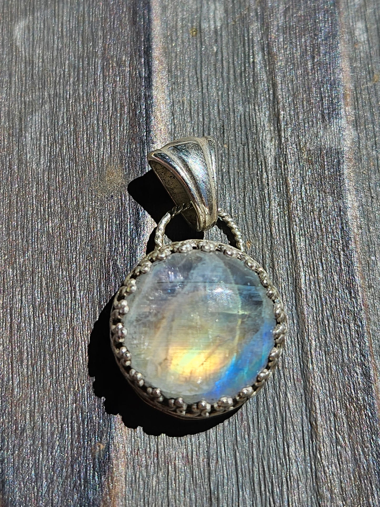 "Coin" Moonstone Pendant