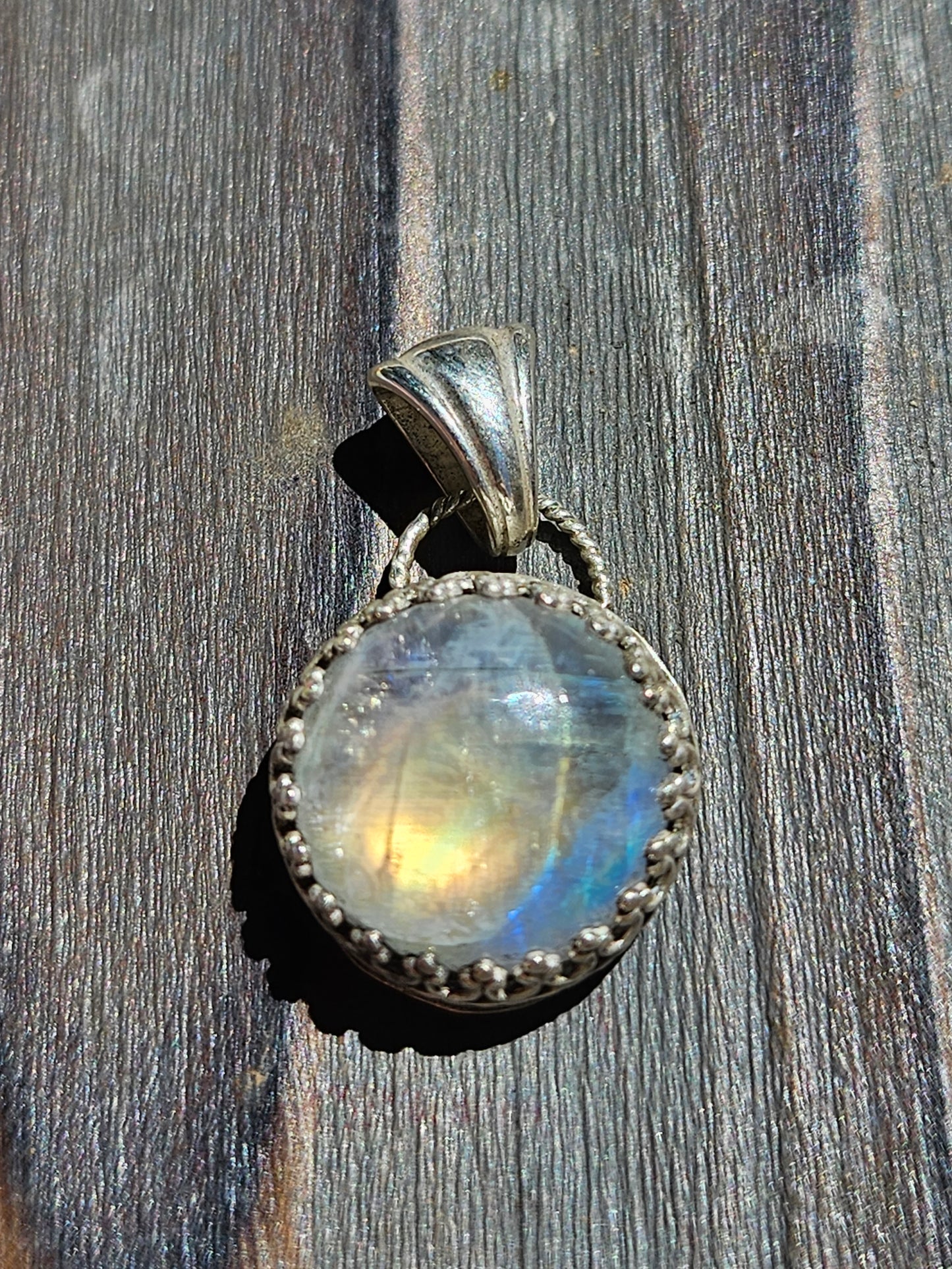 "Coin" Moonstone Pendant