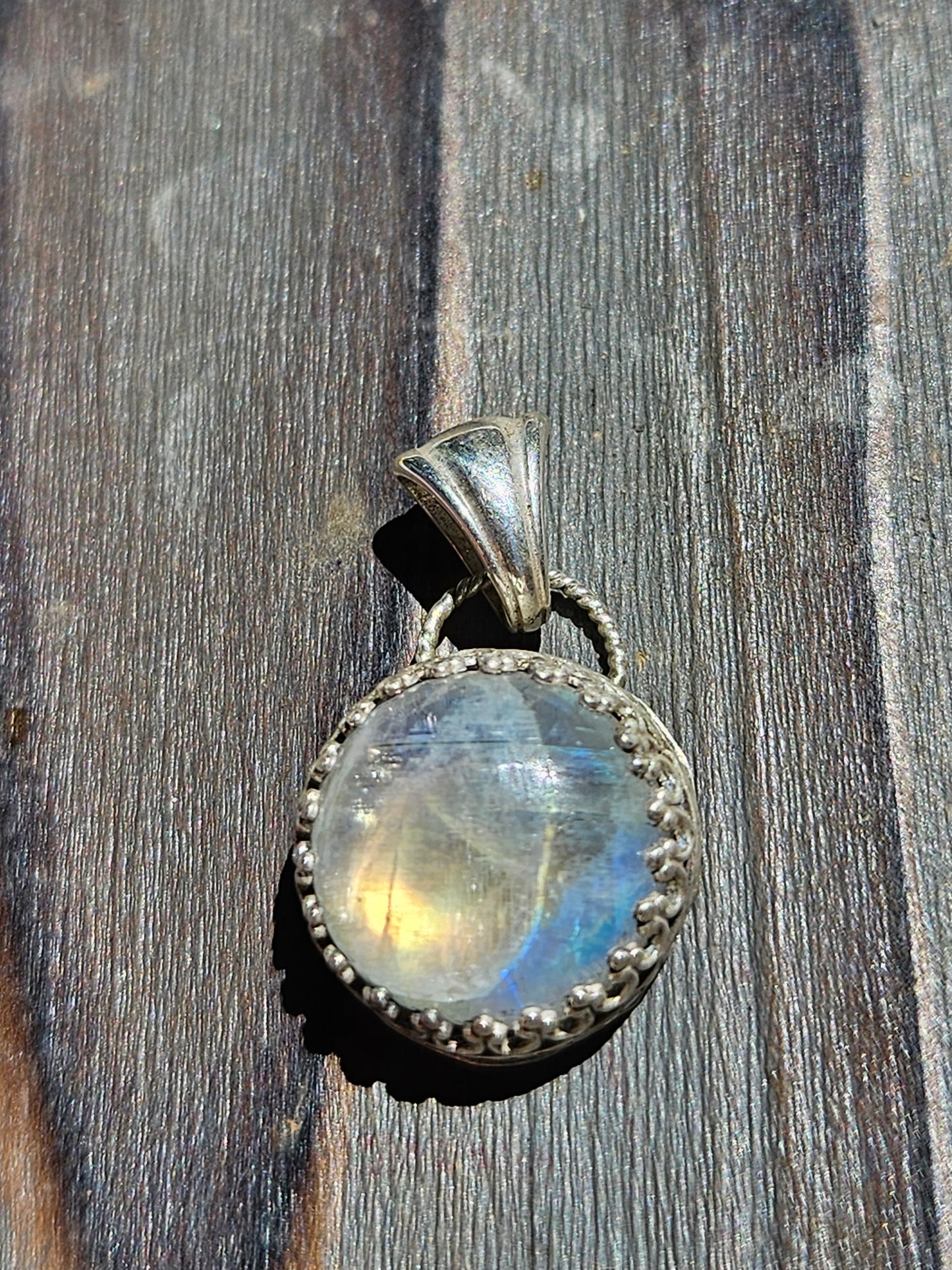 "Coin" Moonstone Pendant