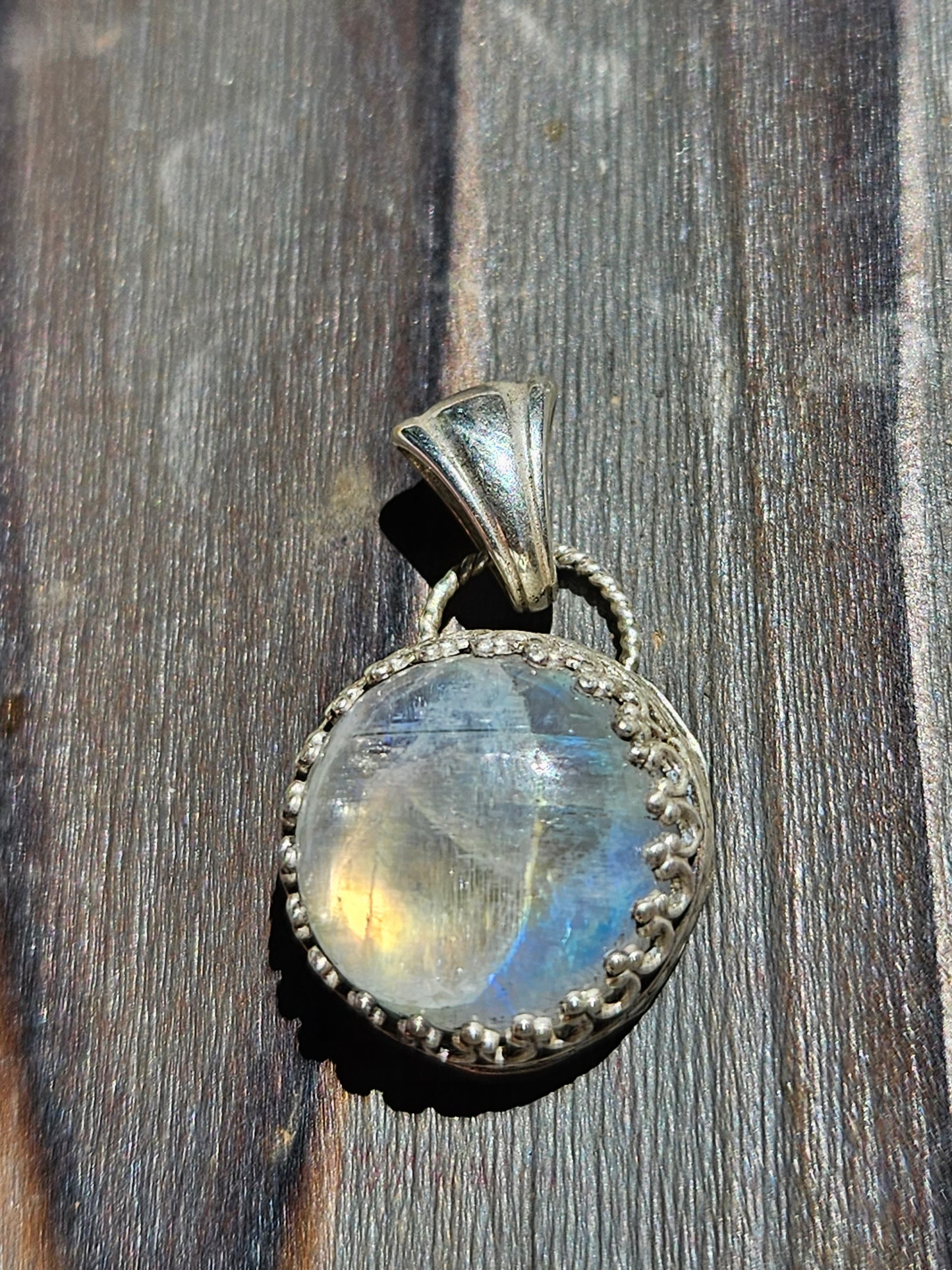 "Coin" Moonstone Pendant