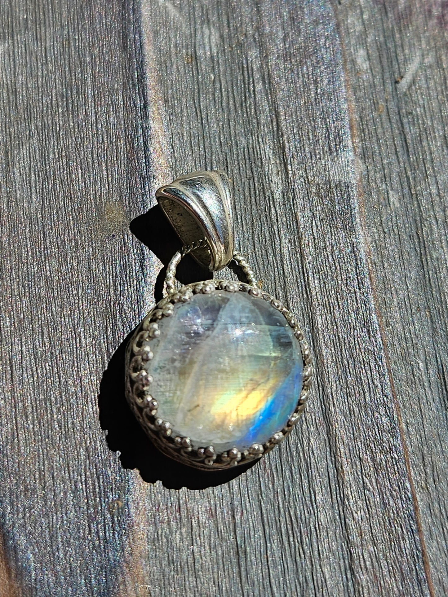 "Coin" Moonstone Pendant