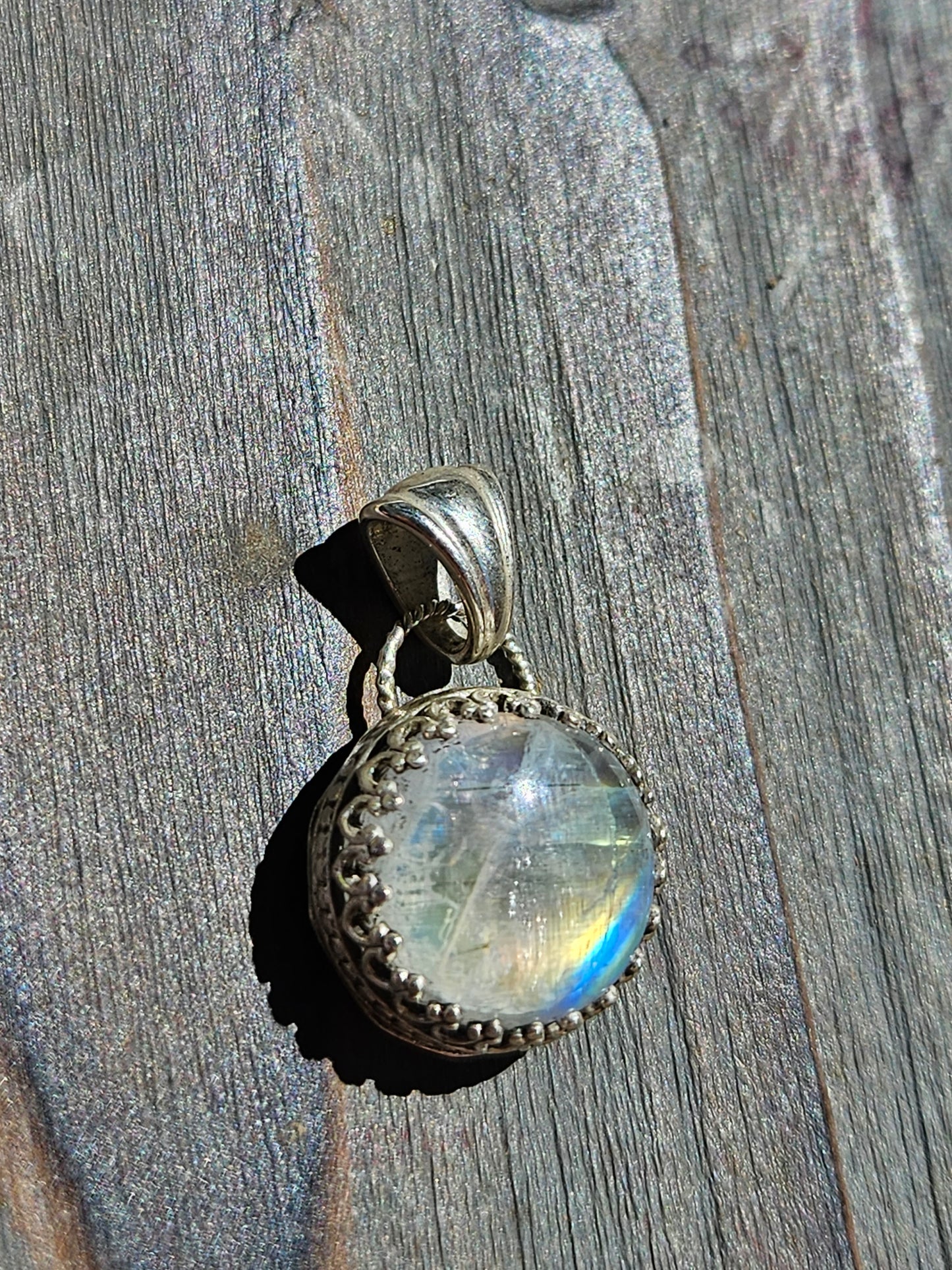 "Coin" Moonstone Pendant