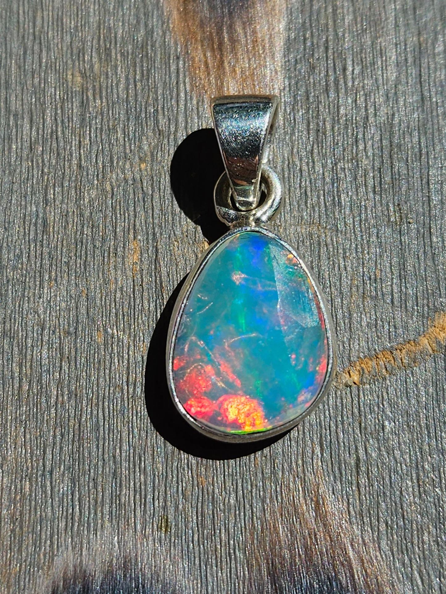 Rose Cut Ethiopian Opal Pendant