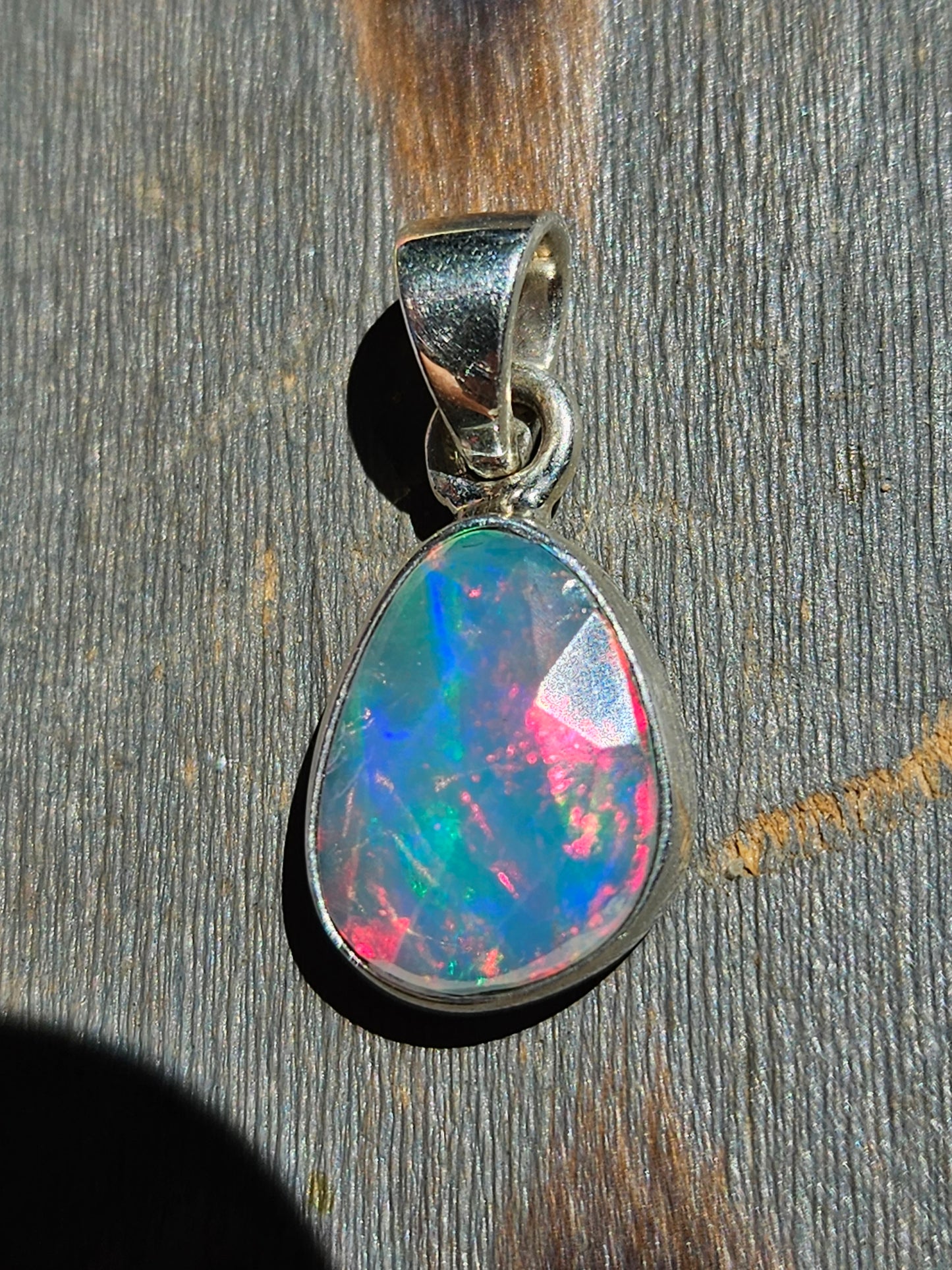 Rose Cut Ethiopian Opal Pendant
