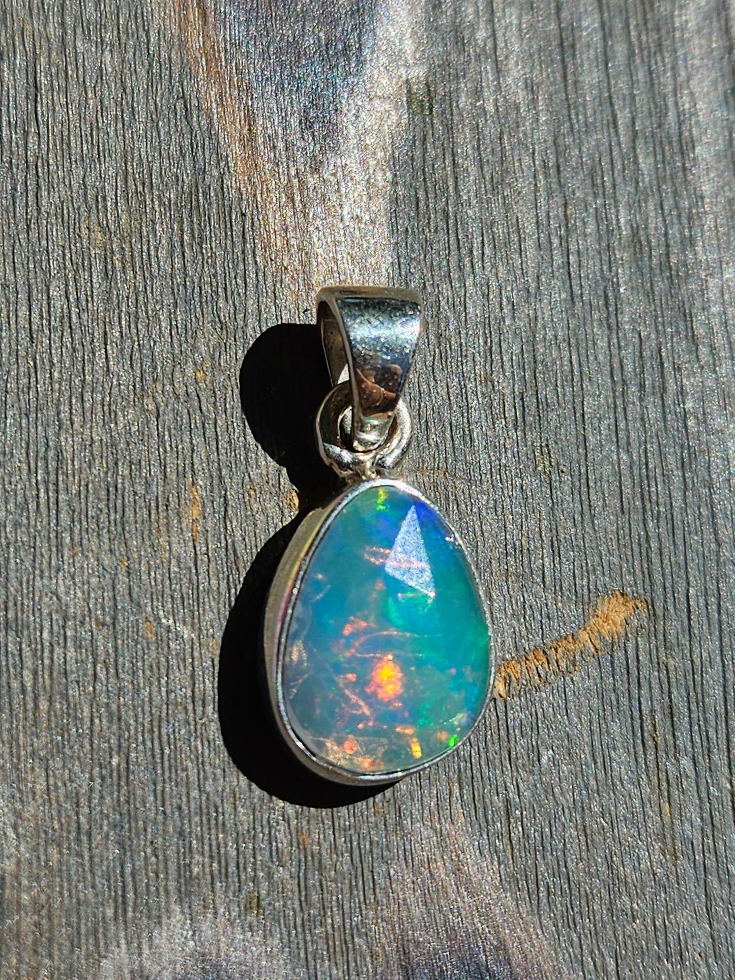 Rose Cut Ethiopian Opal Pendant
