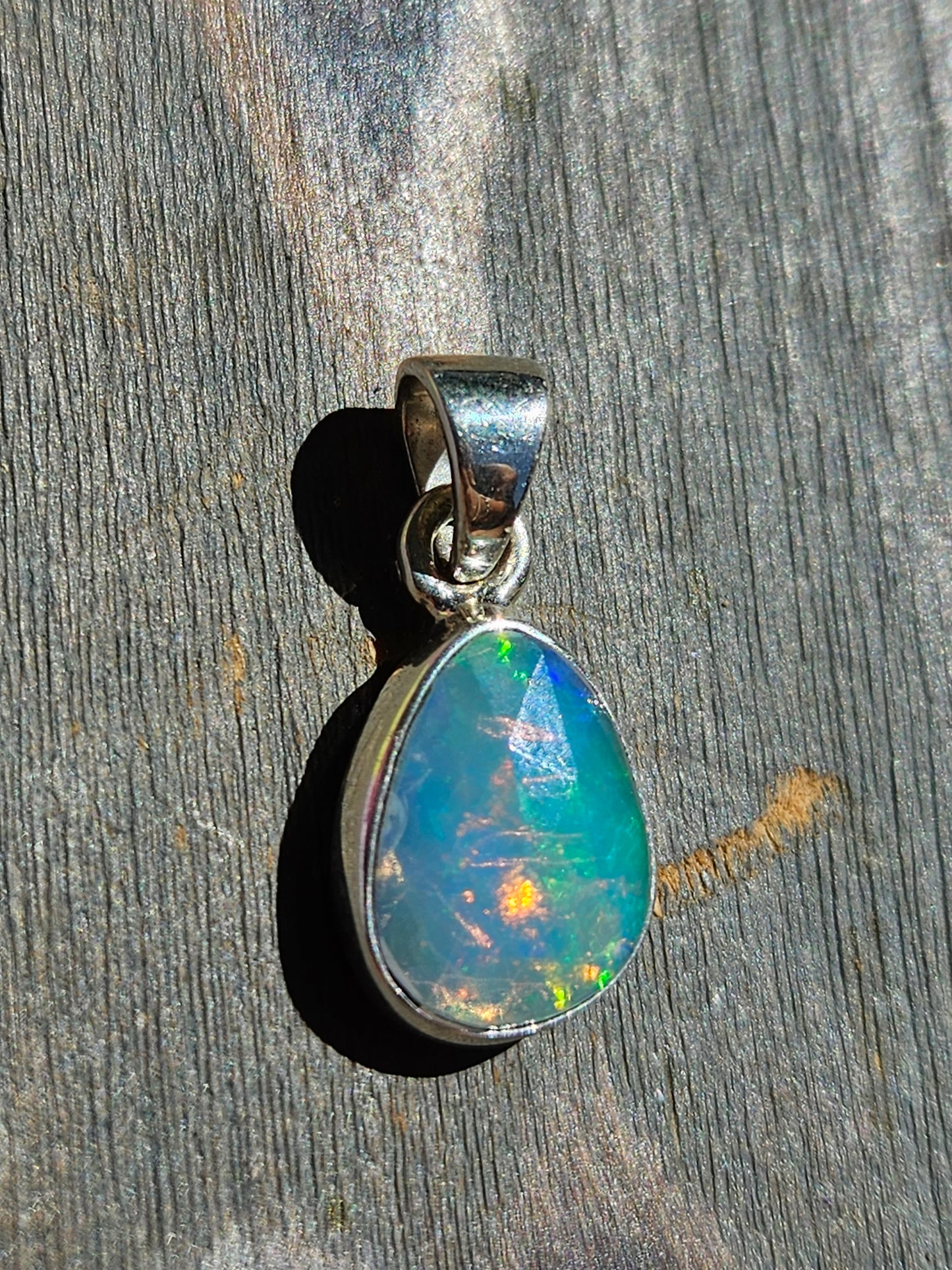 Rose Cut Ethiopian Opal Pendant