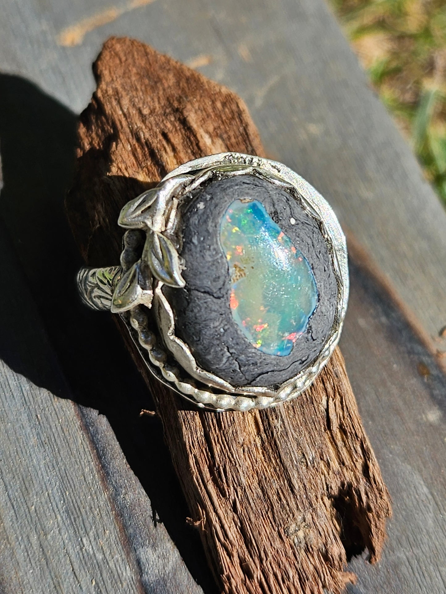"Arkenstone" Mexican Opal Ring, size 10