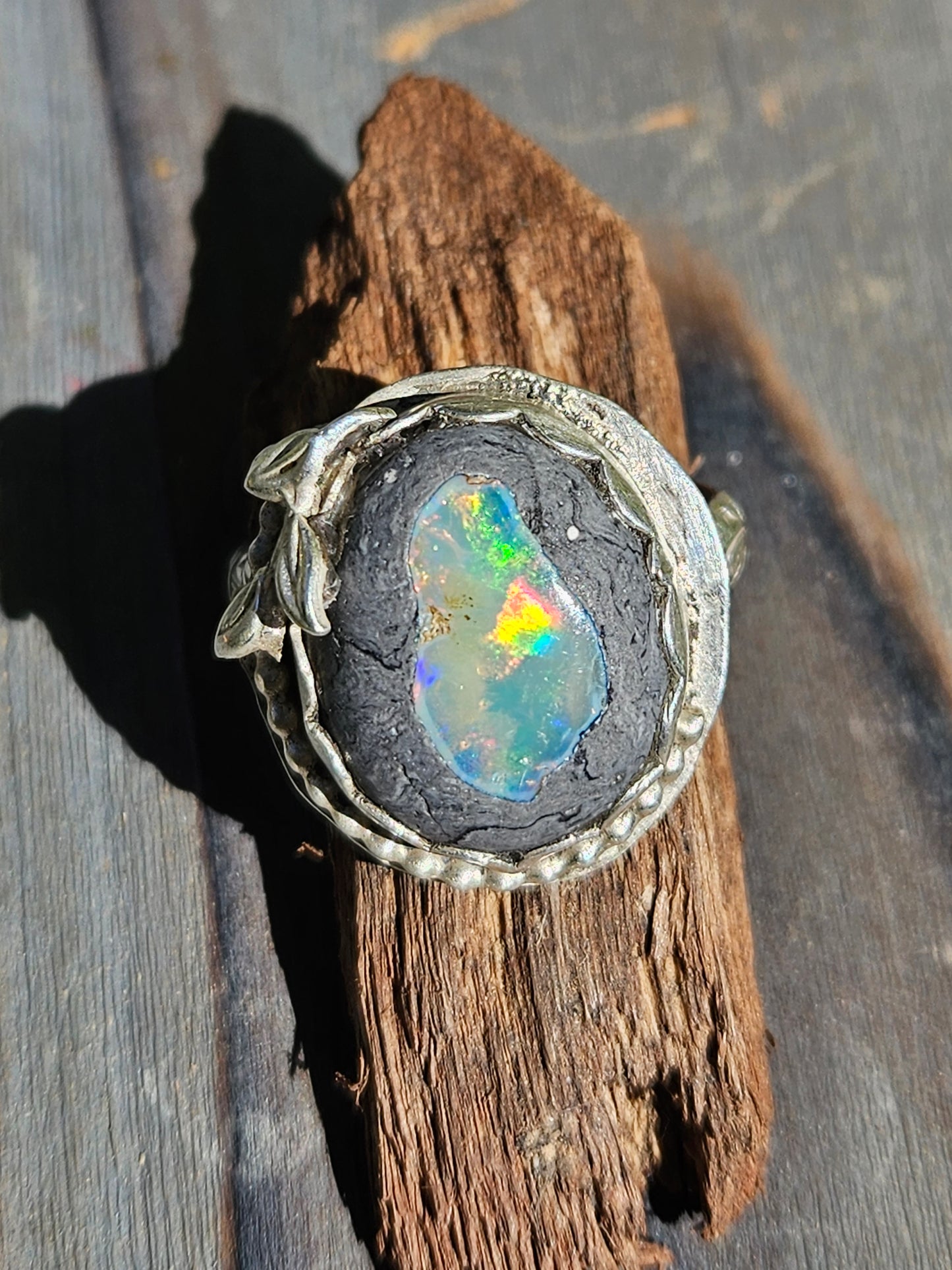 "Arkenstone" Mexican Opal Ring, size 10