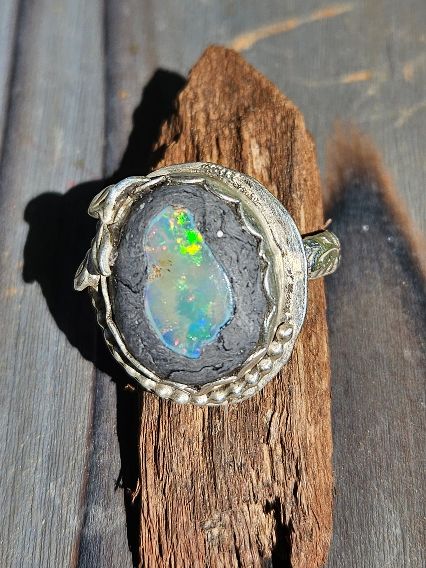 "Arkenstone" Mexican Opal Ring, size 10