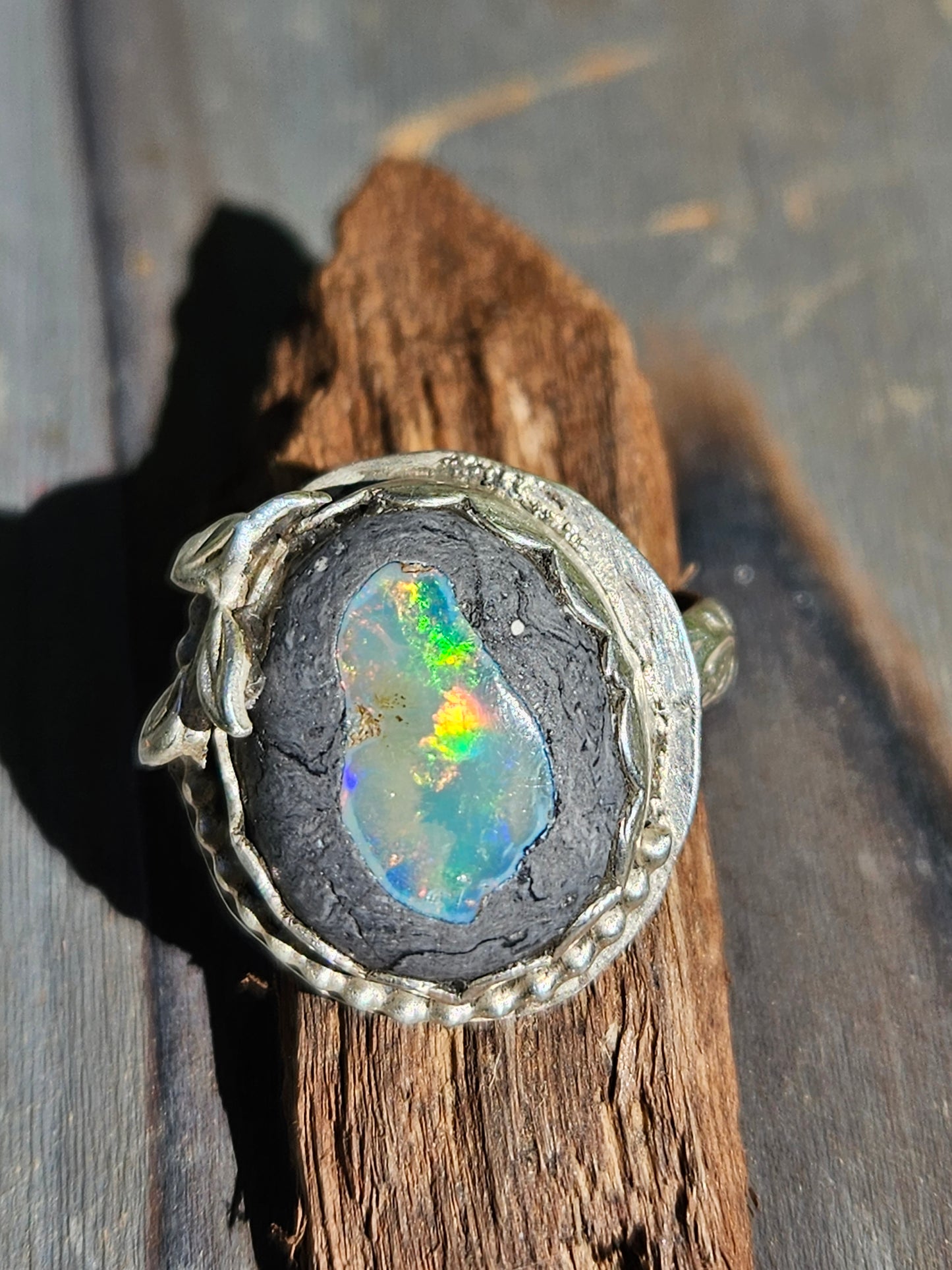 "Arkenstone" Mexican Opal Ring, size 10