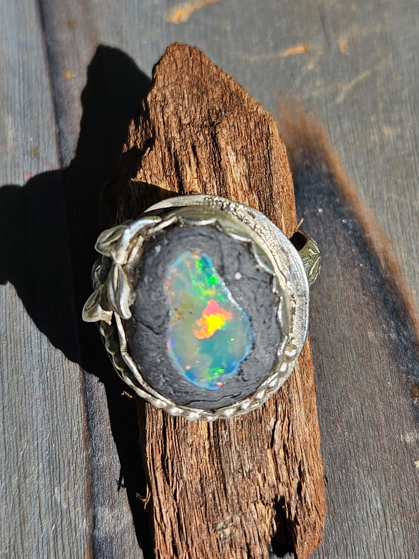 "Arkenstone" Mexican Opal Ring, size 10