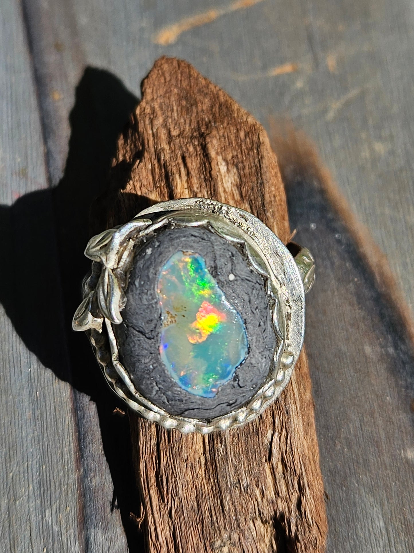 "Arkenstone" Mexican Opal Ring, size 10