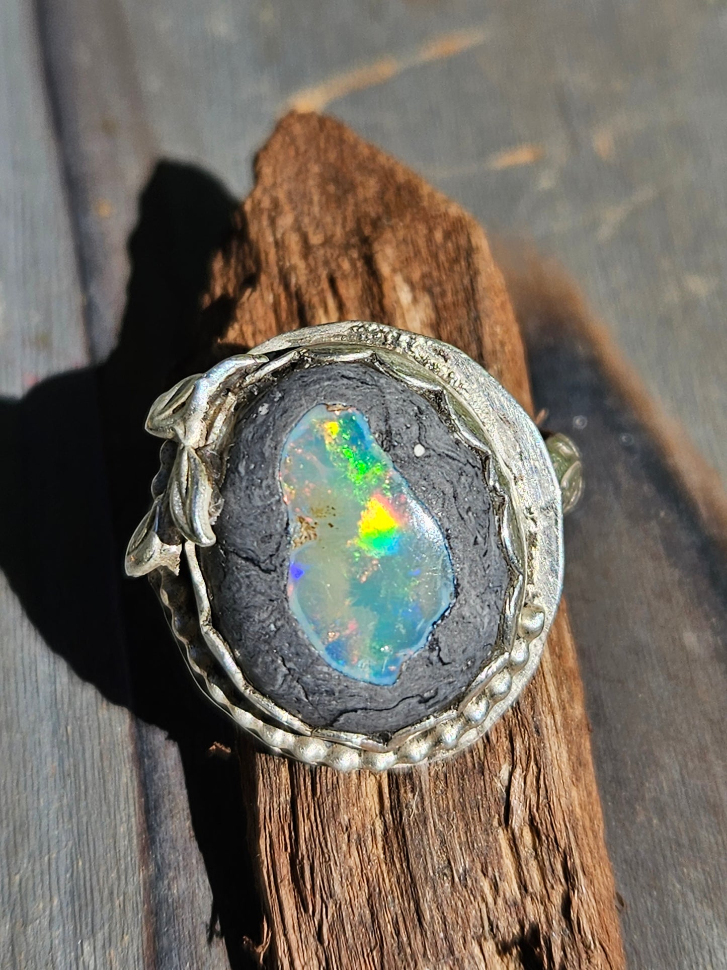 "Arkenstone" Mexican Opal Ring, size 10