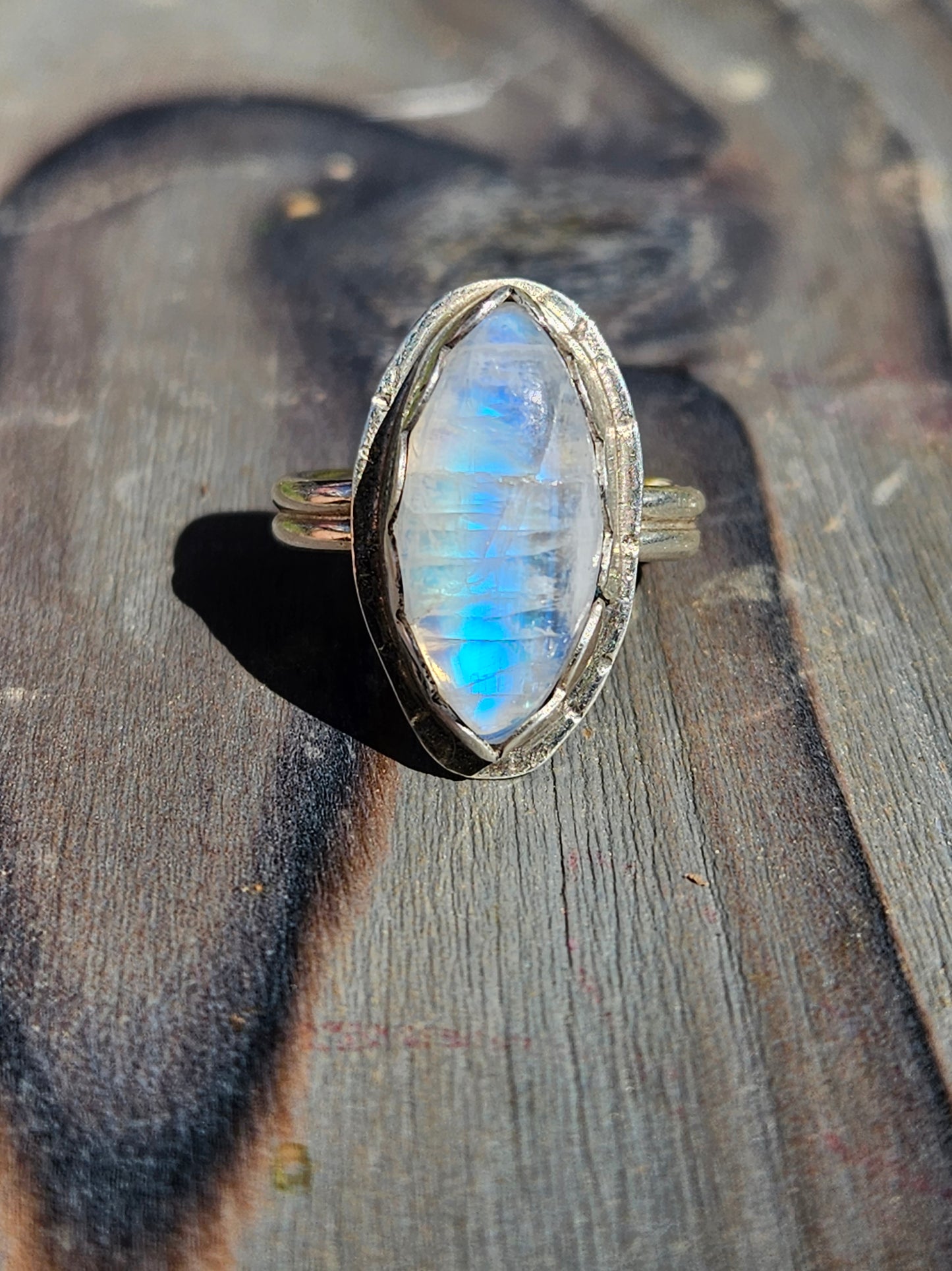 "Power" Moonstone Ring, Size 5