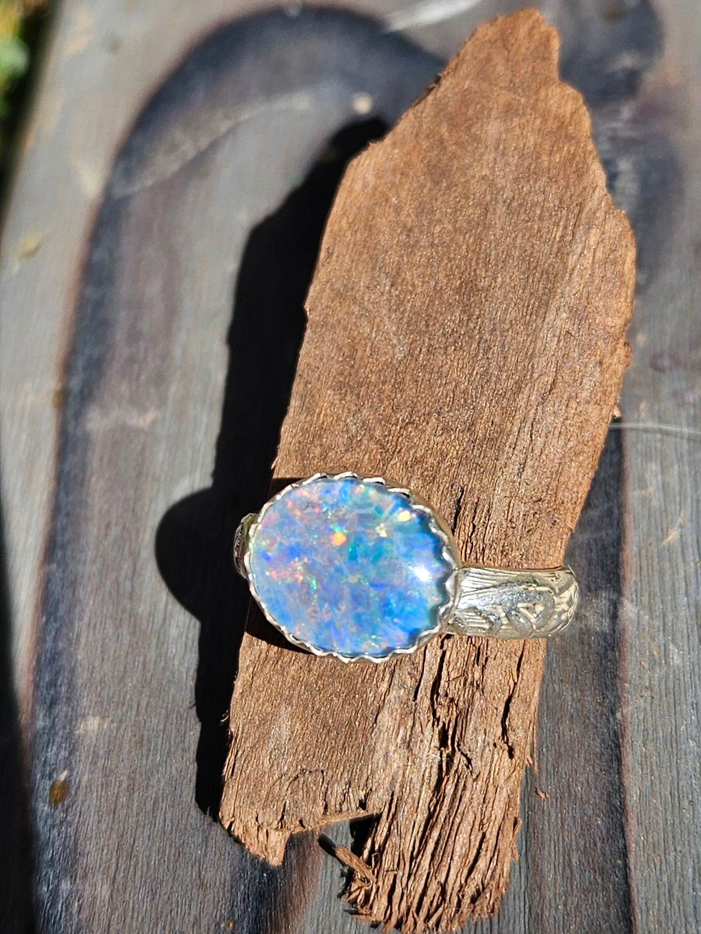 Coober Pedy Opal Ring, Size 8