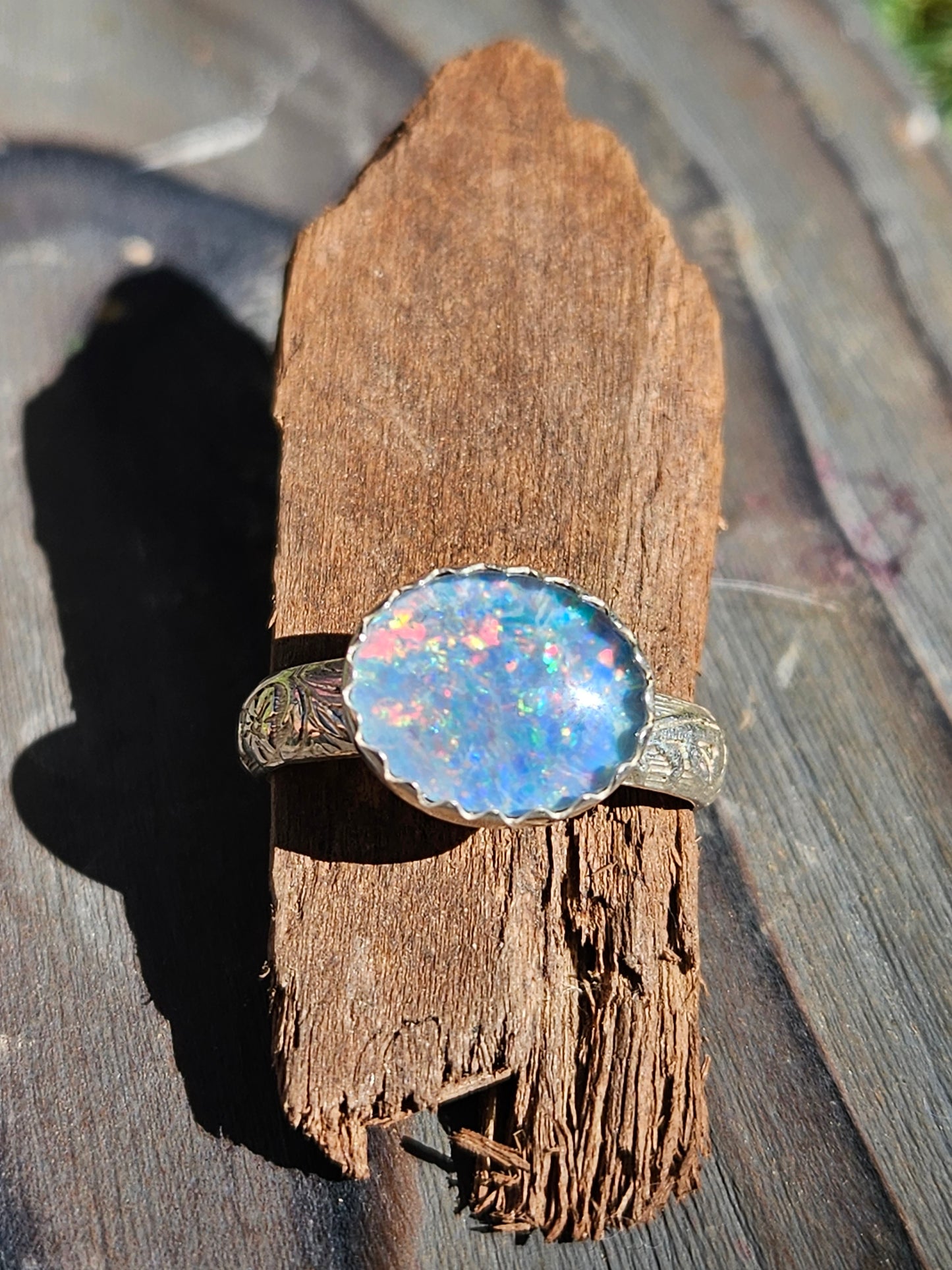 Coober Pedy Opal Ring, Size 8
