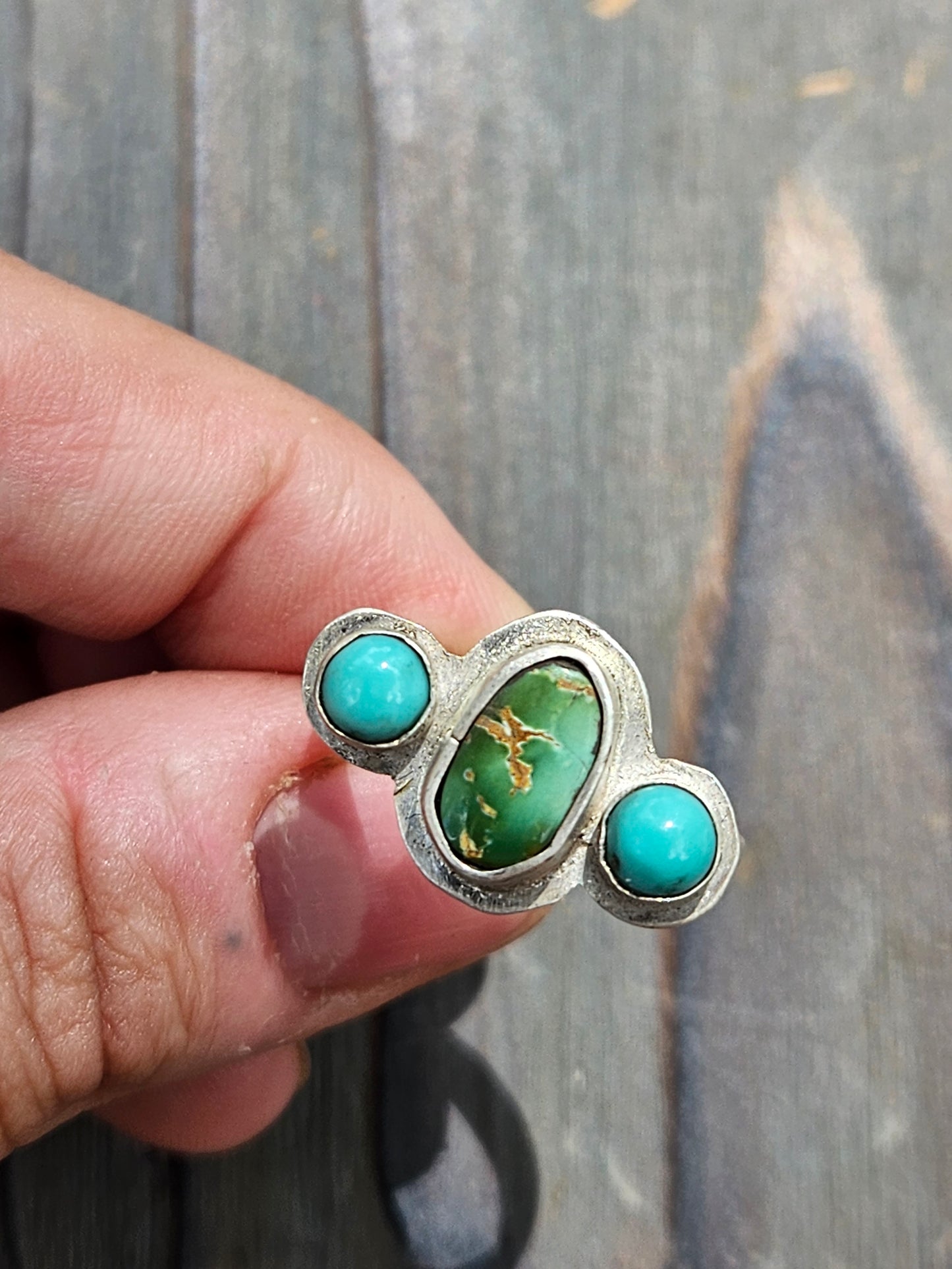 Triple Turquoise Stacker, size 8.5