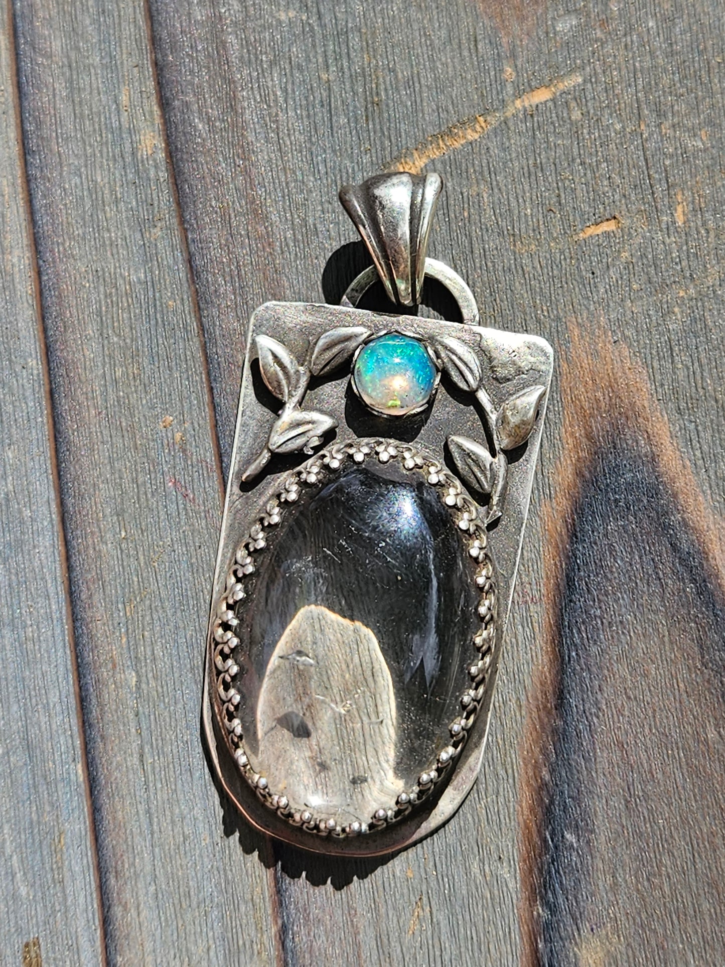 "Abignale" Quartz with Ethiopian Opal Accent and Vines