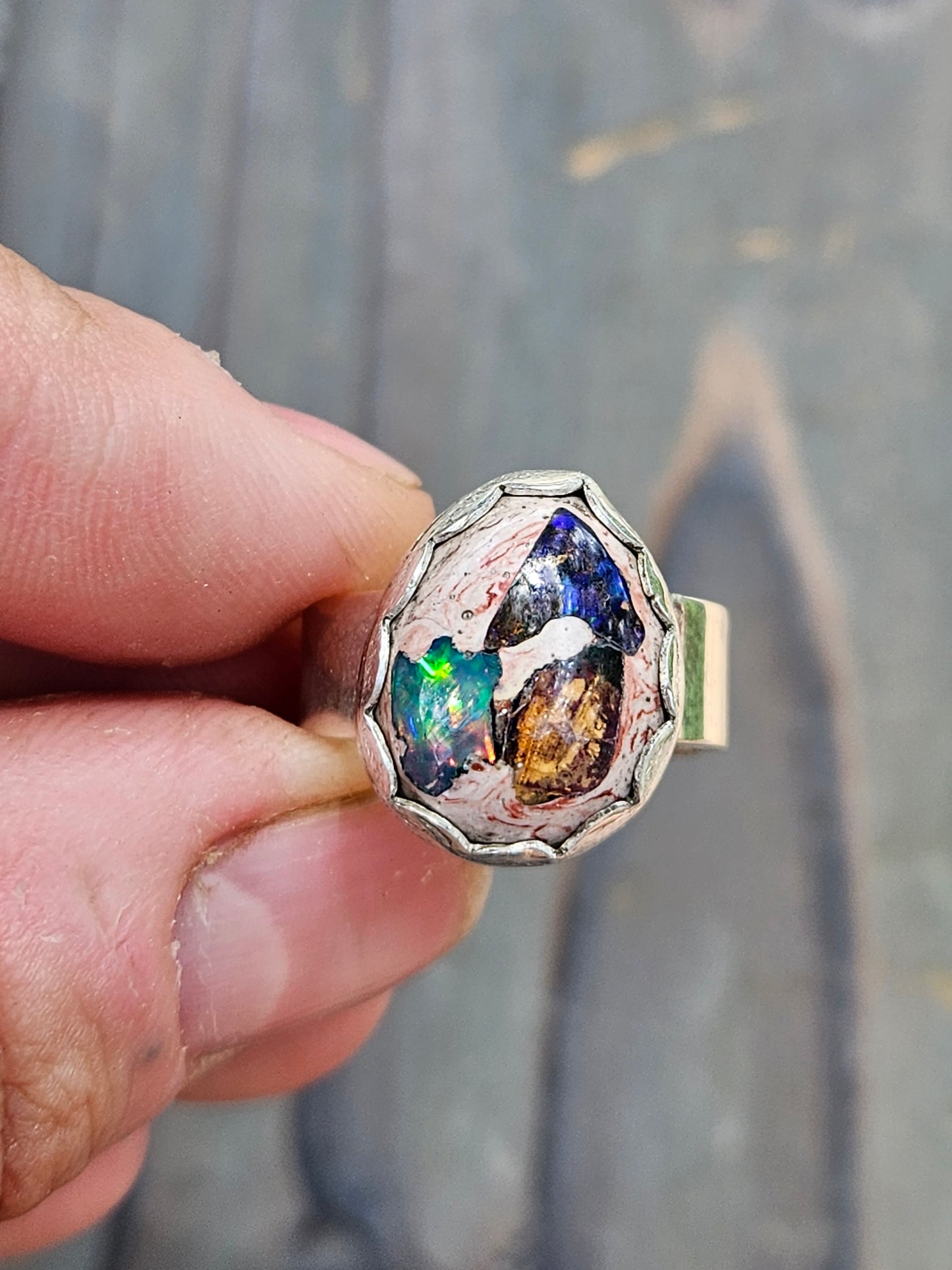 Galaxy Opal Ring, Size 6