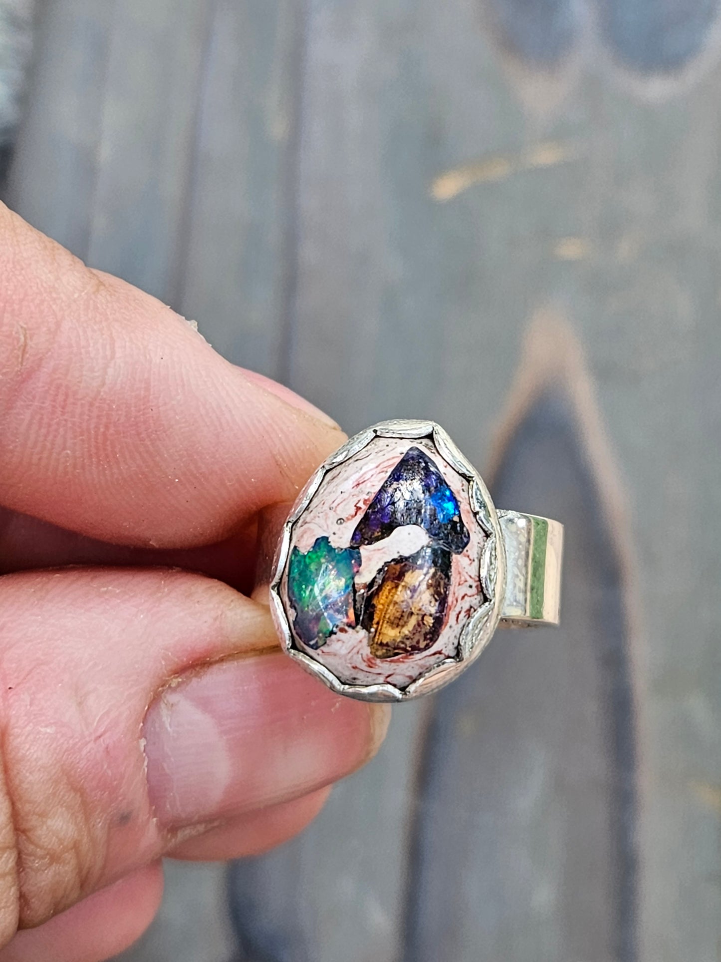 Galaxy Opal Ring, Size 6