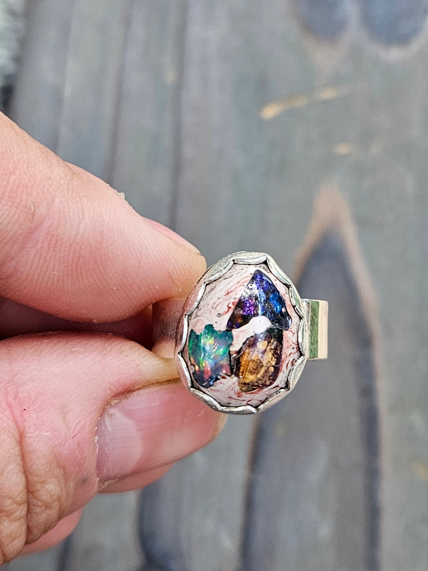 Galaxy Opal Ring, Size 6