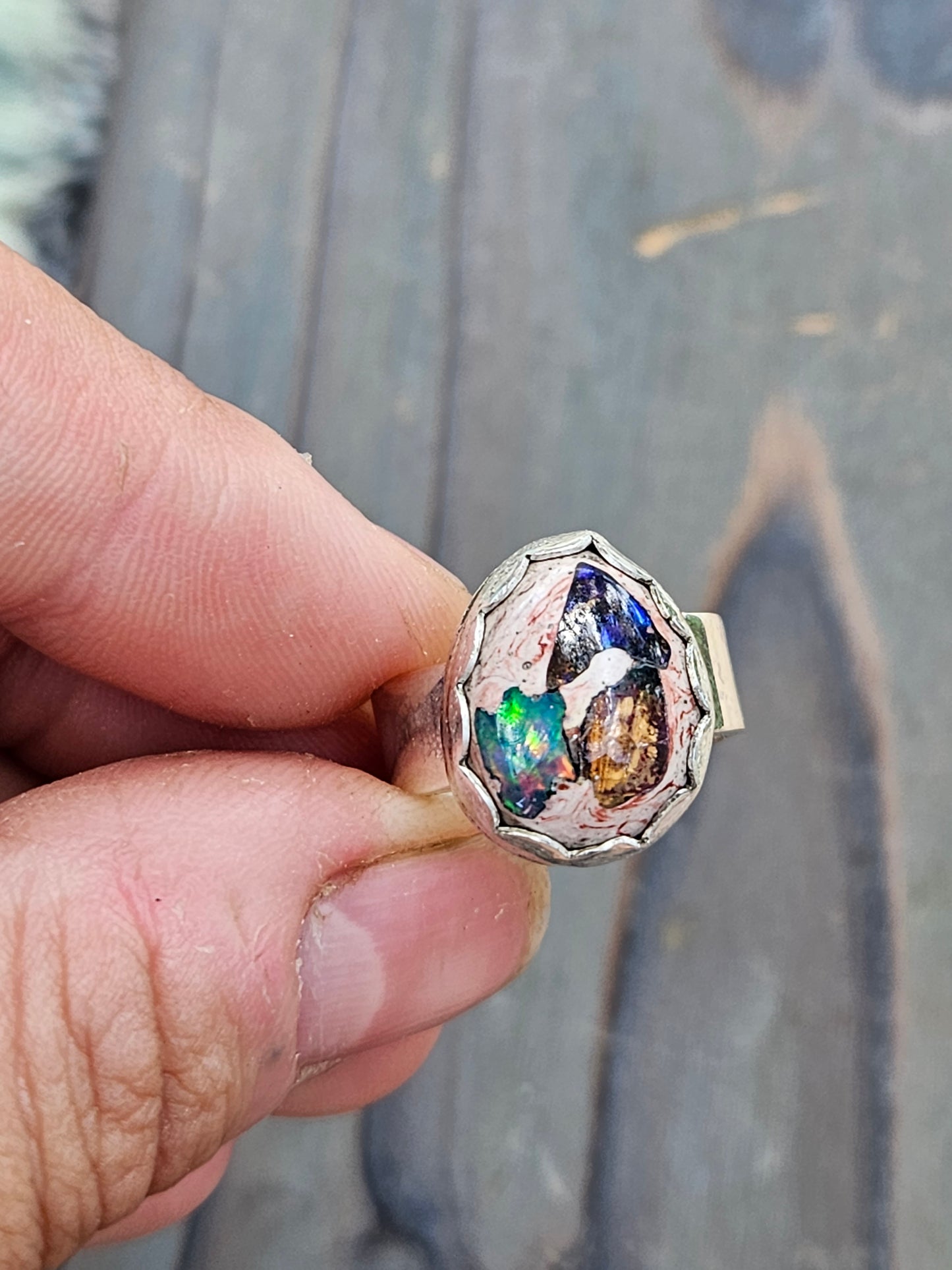 Galaxy Opal Ring, Size 6