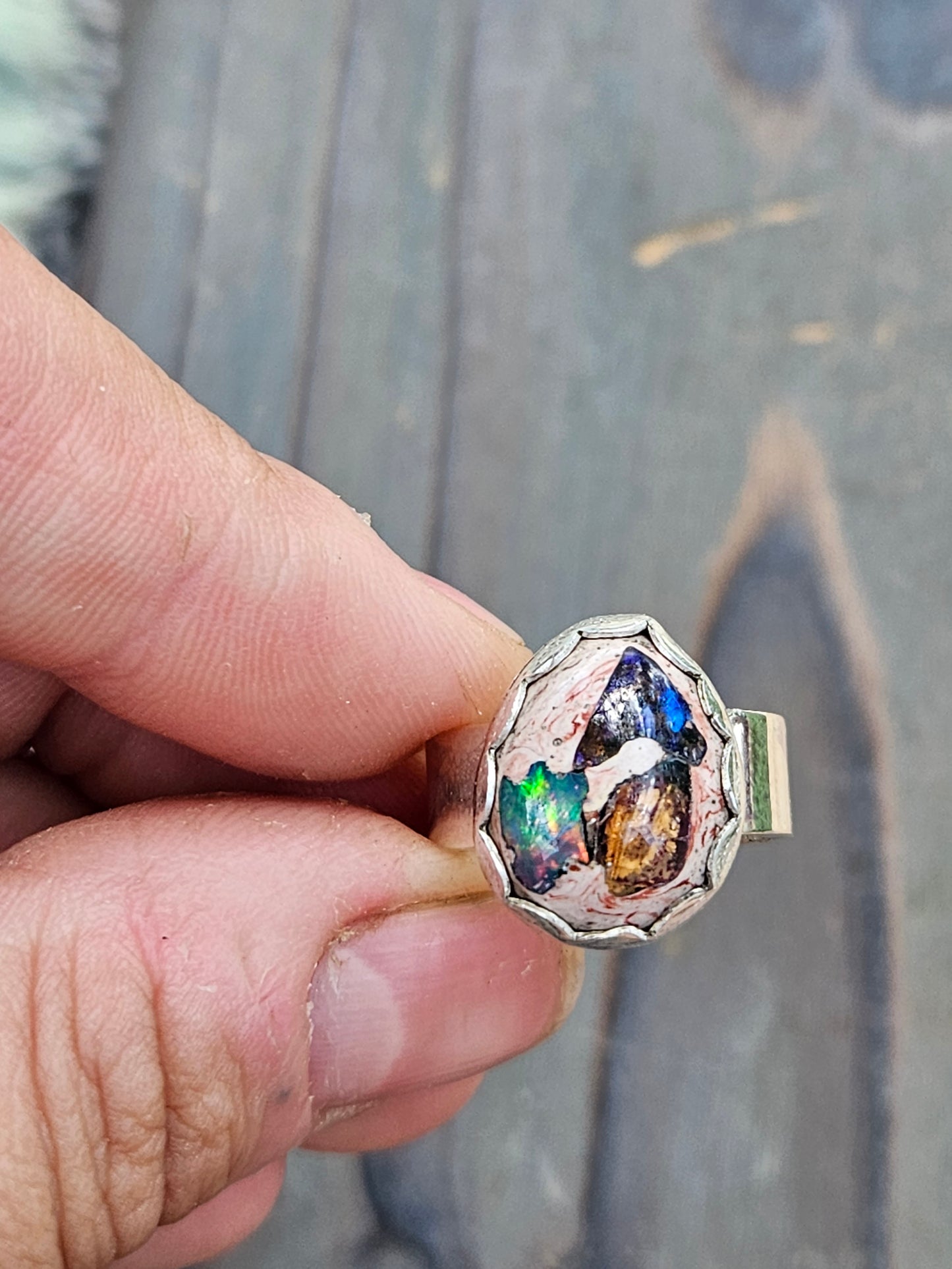 Galaxy Opal Ring, Size 6