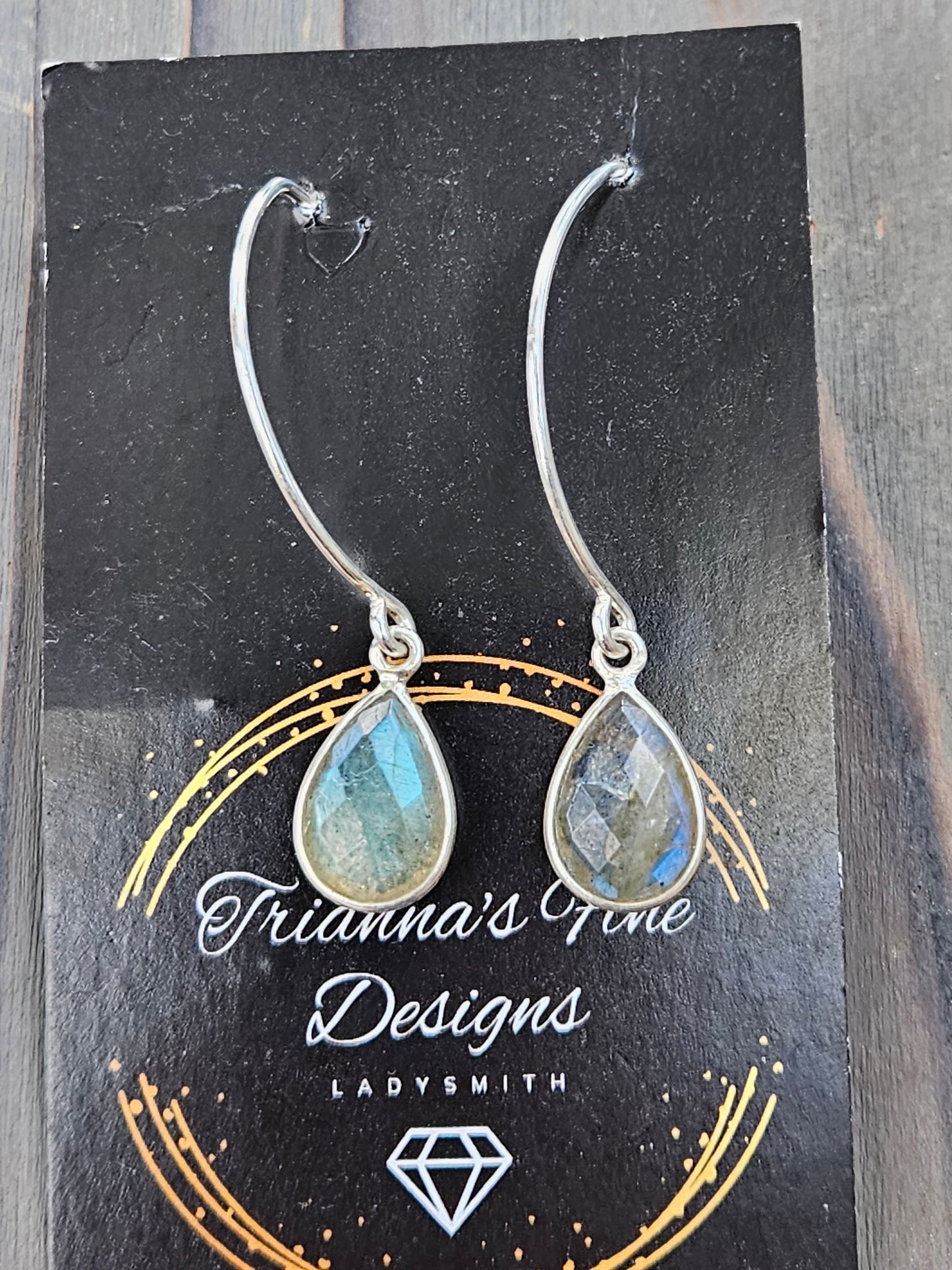 Labradorite Tears, Earrings (Large)