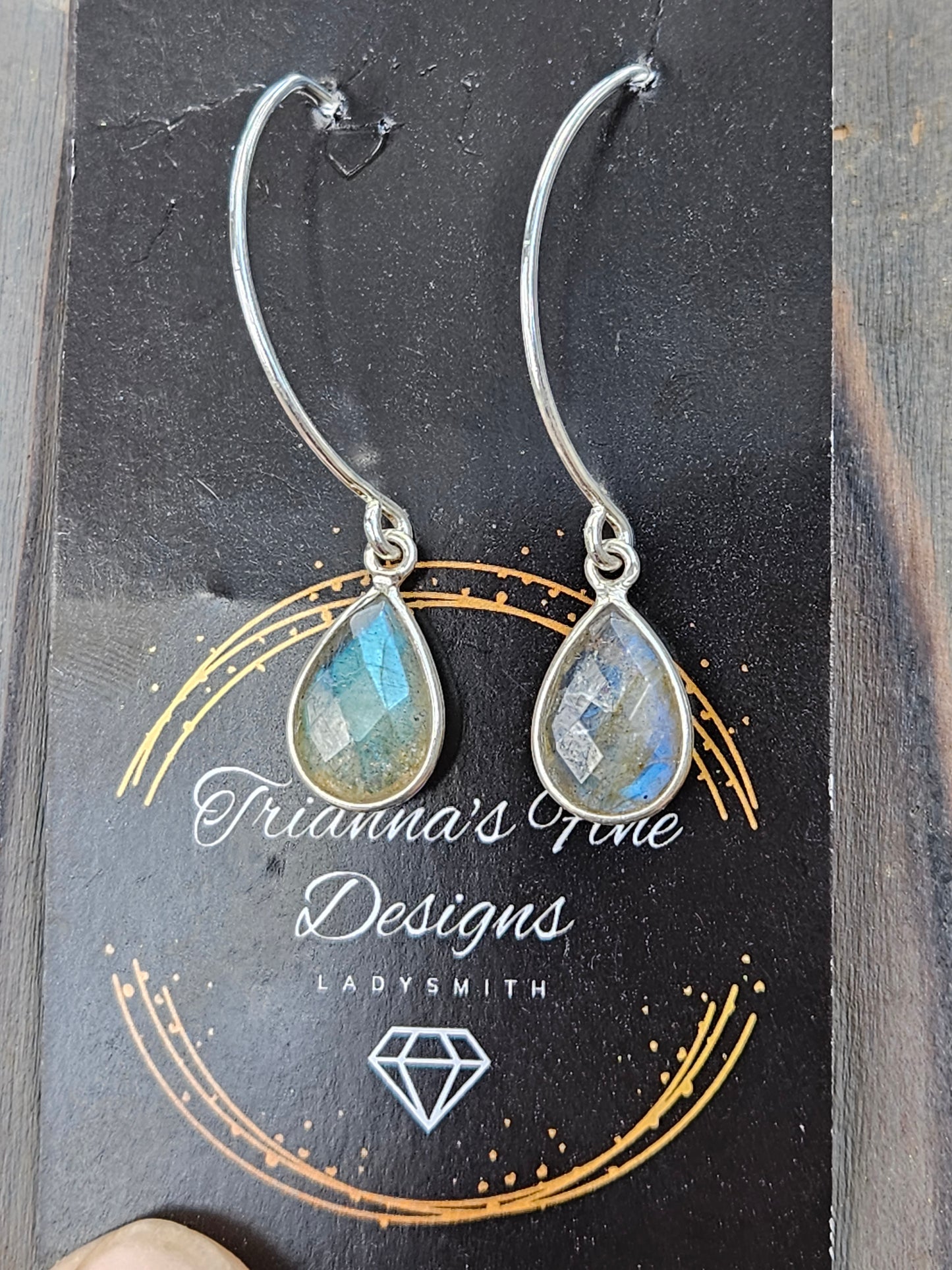 Labradorite Tears, Earrings (Large)