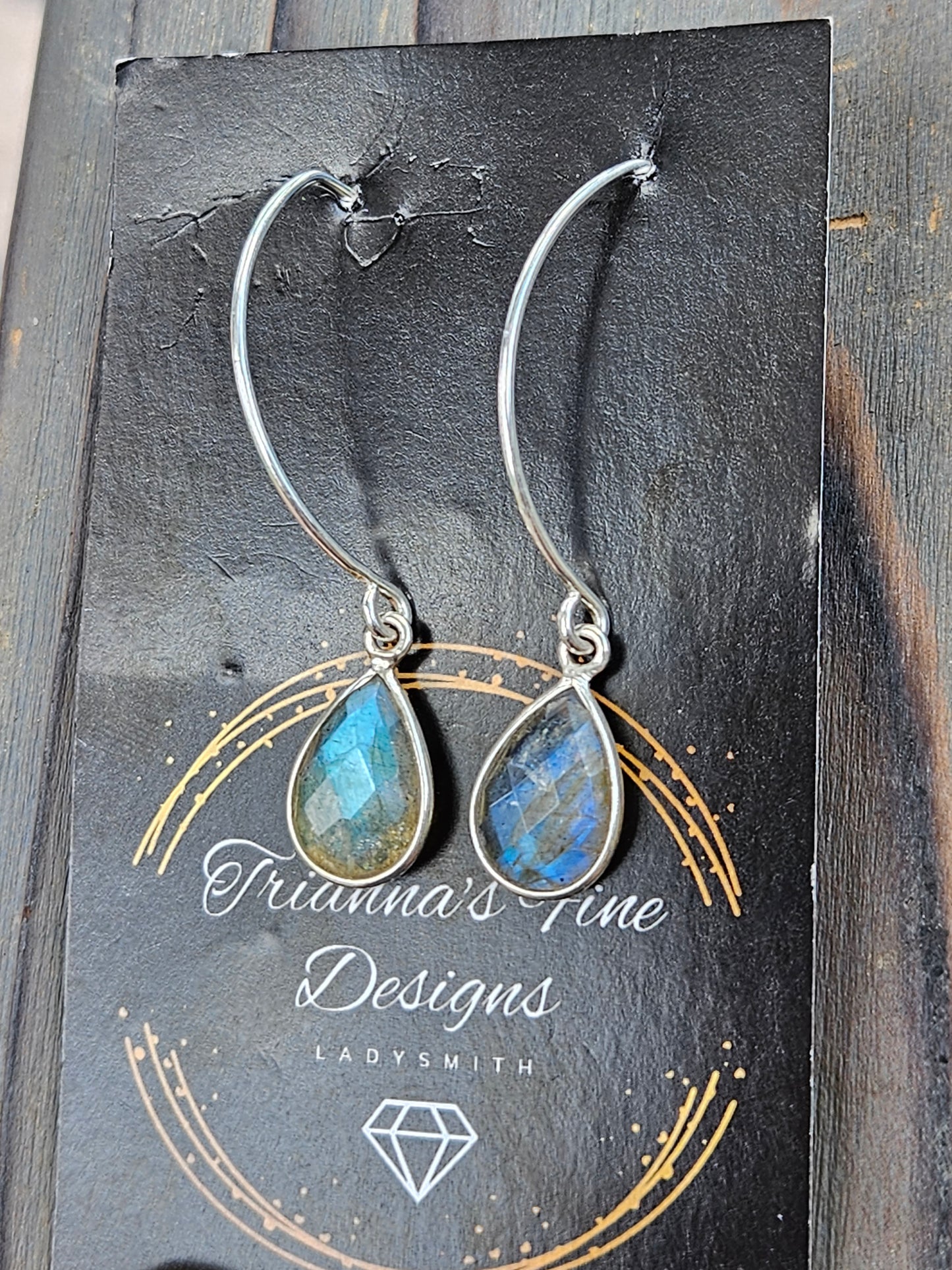 Labradorite Tears, Earrings (Large)