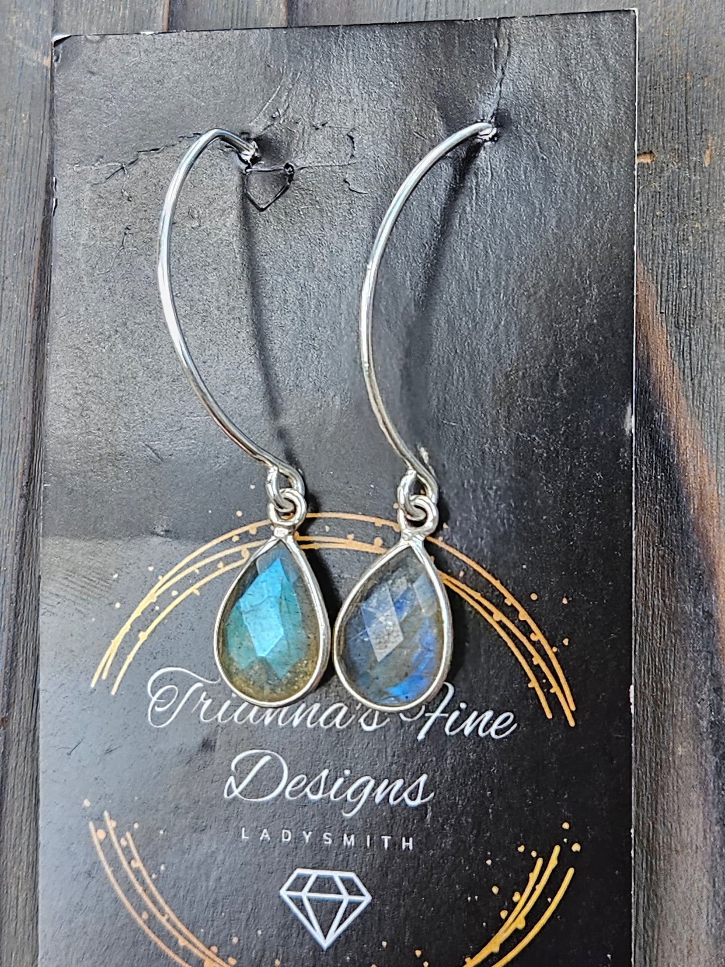 Labradorite Tears, Earrings (Large)