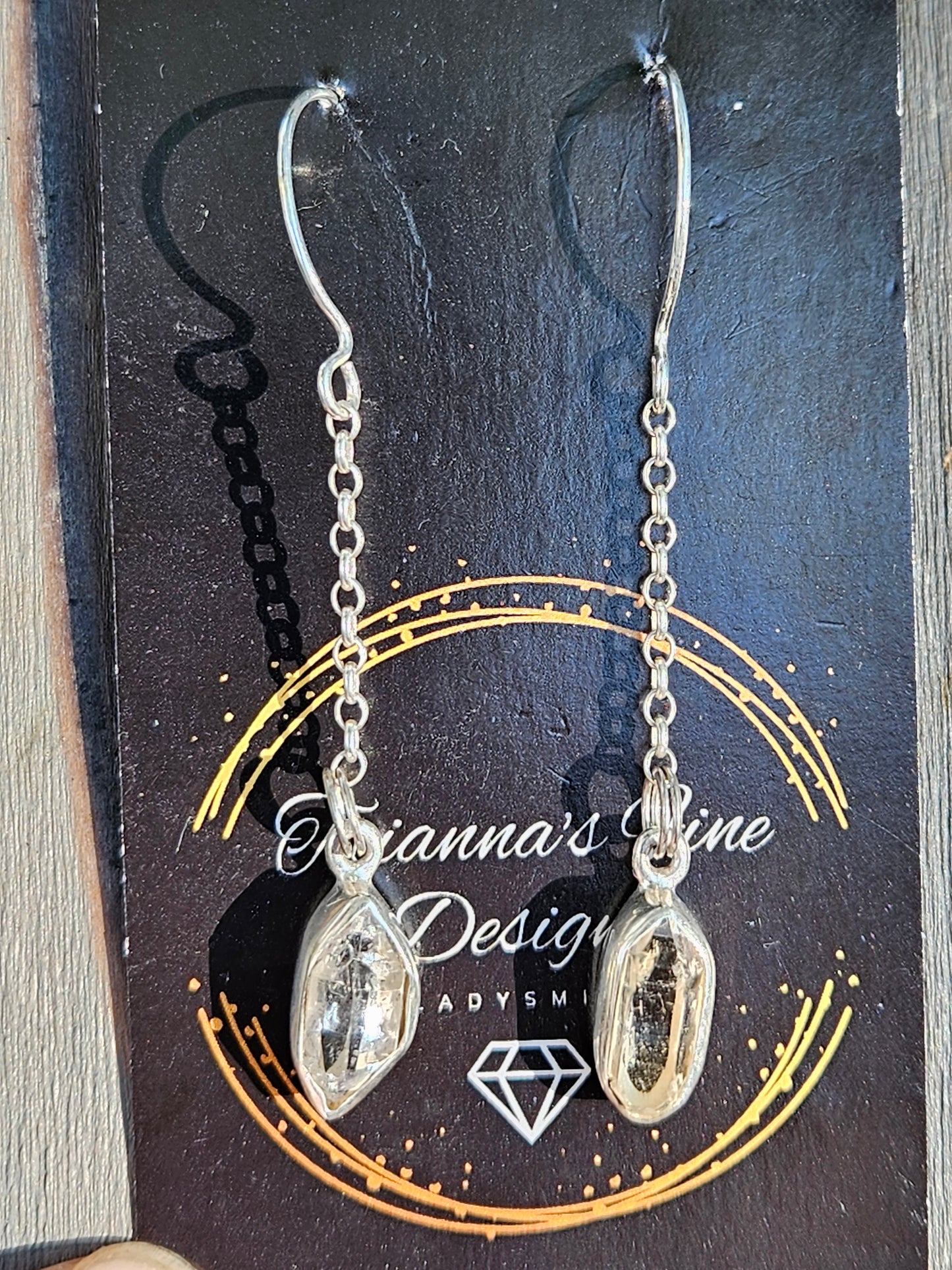 Herkimer Chain Earrings