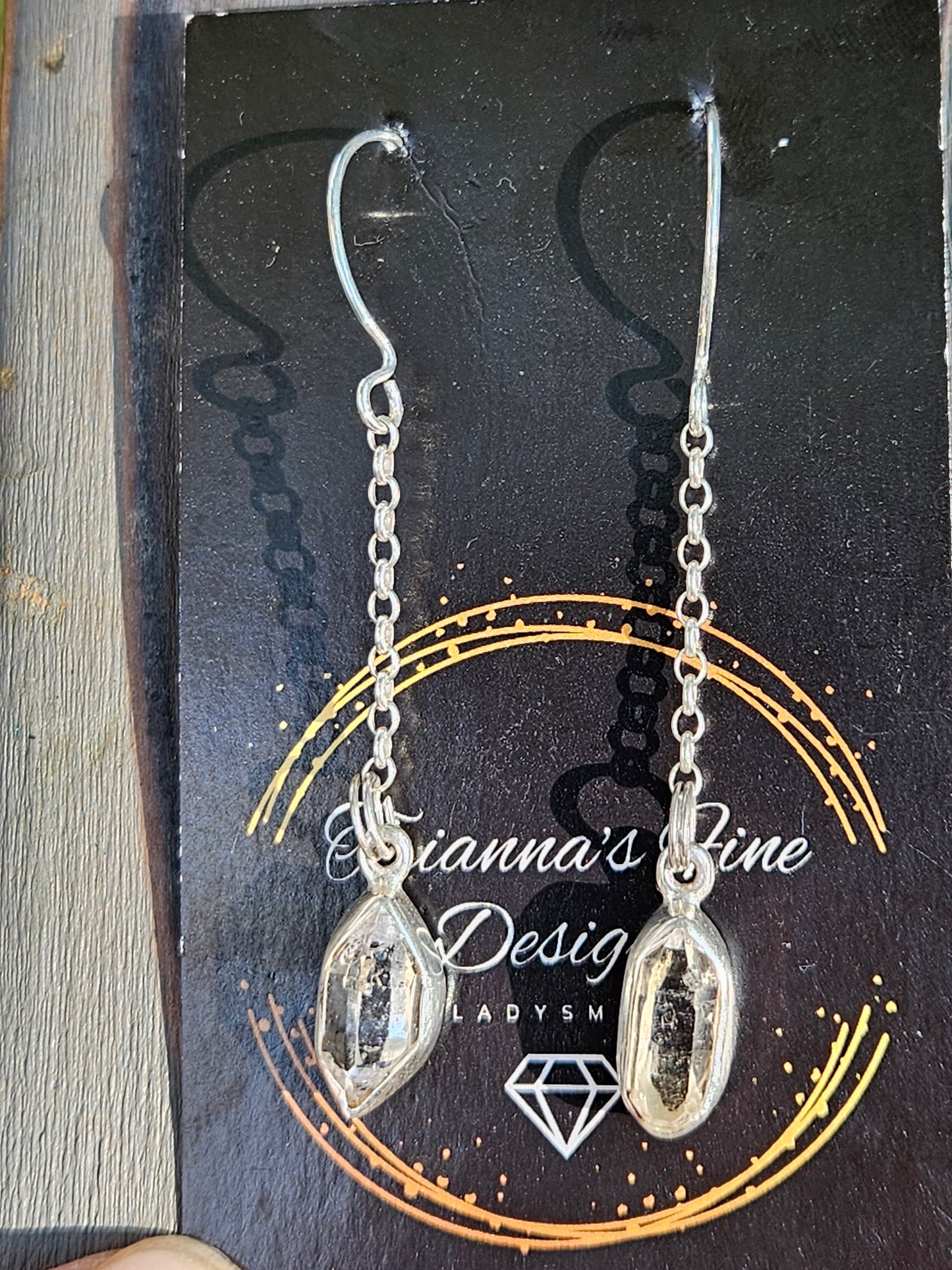 Herkimer Chain Earrings