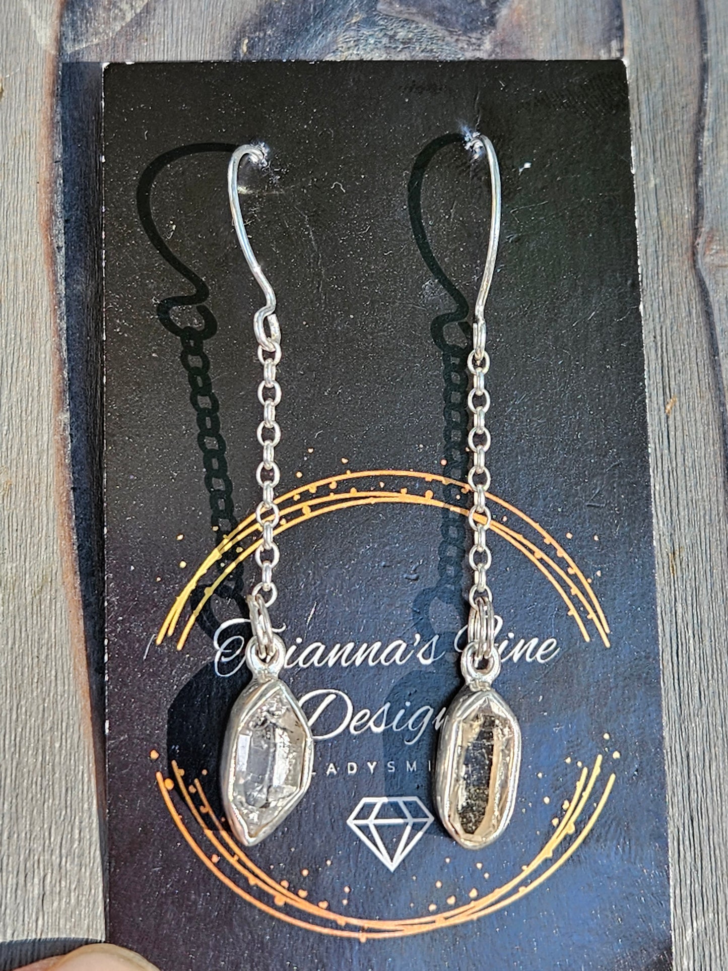 Herkimer Chain Earrings
