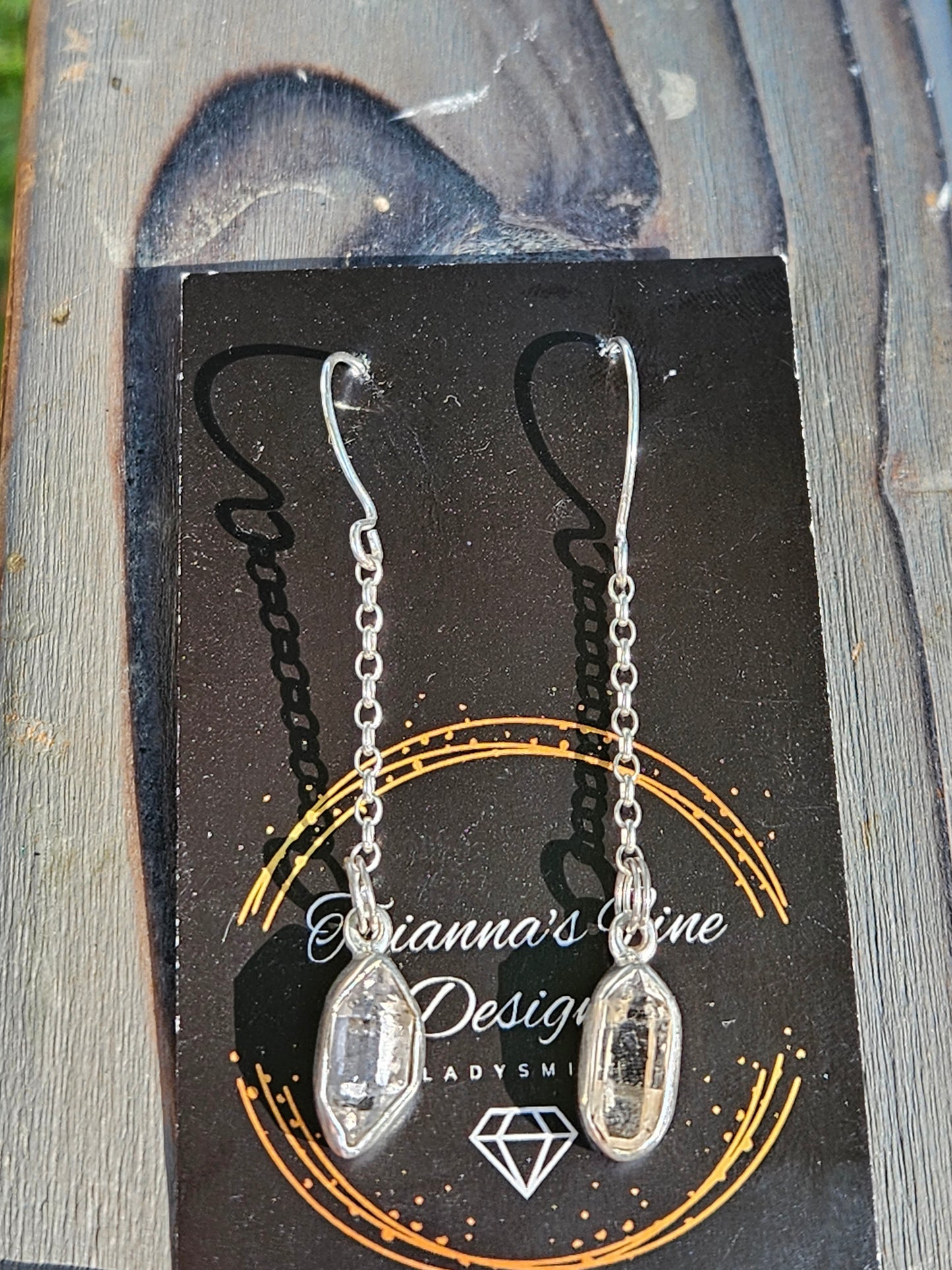 Herkimer Chain Earrings