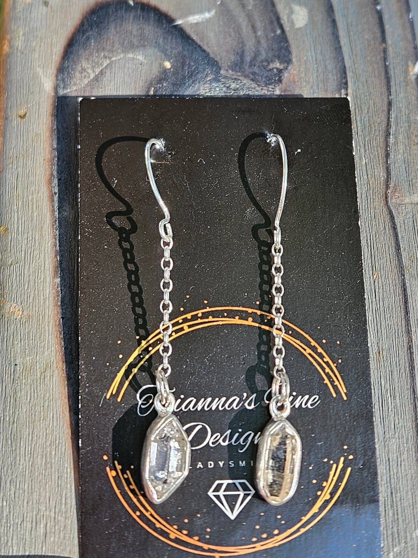 Herkimer Chain Earrings