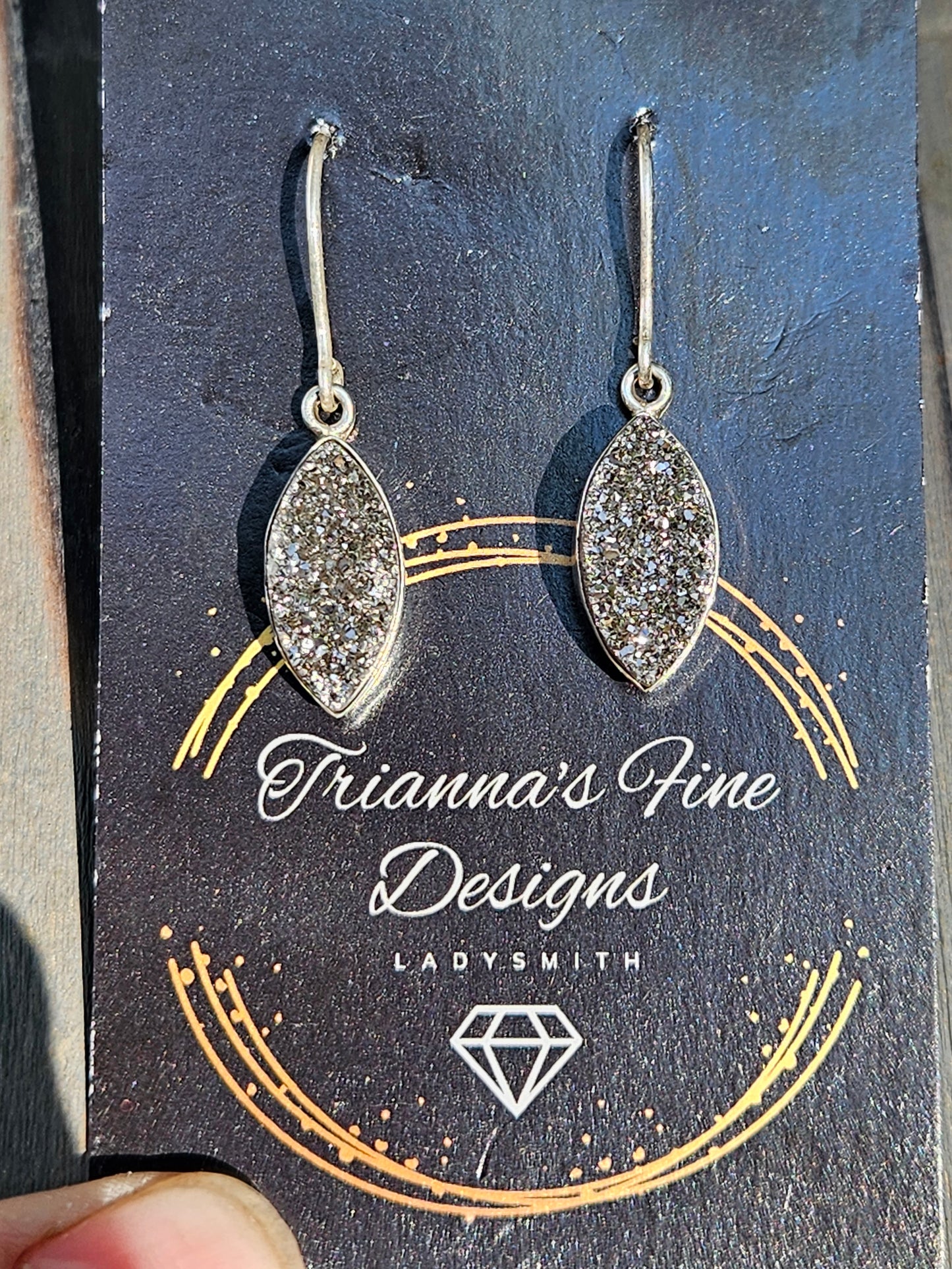 Titanium Drusy Dangle Earrings