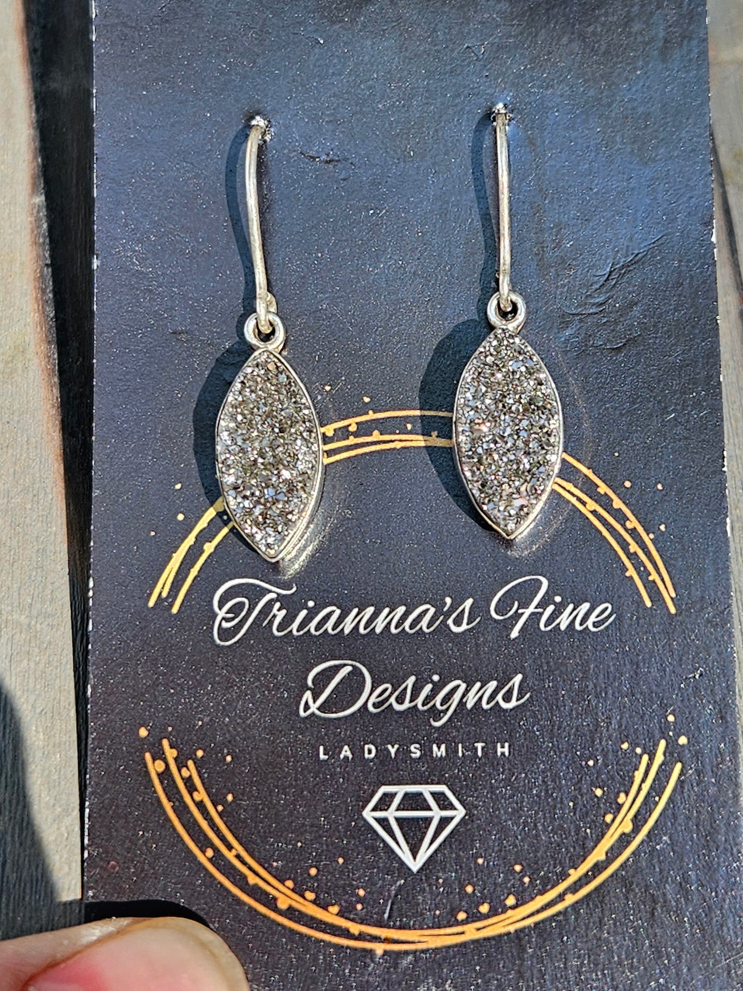 Titanium Drusy Dangle Earrings