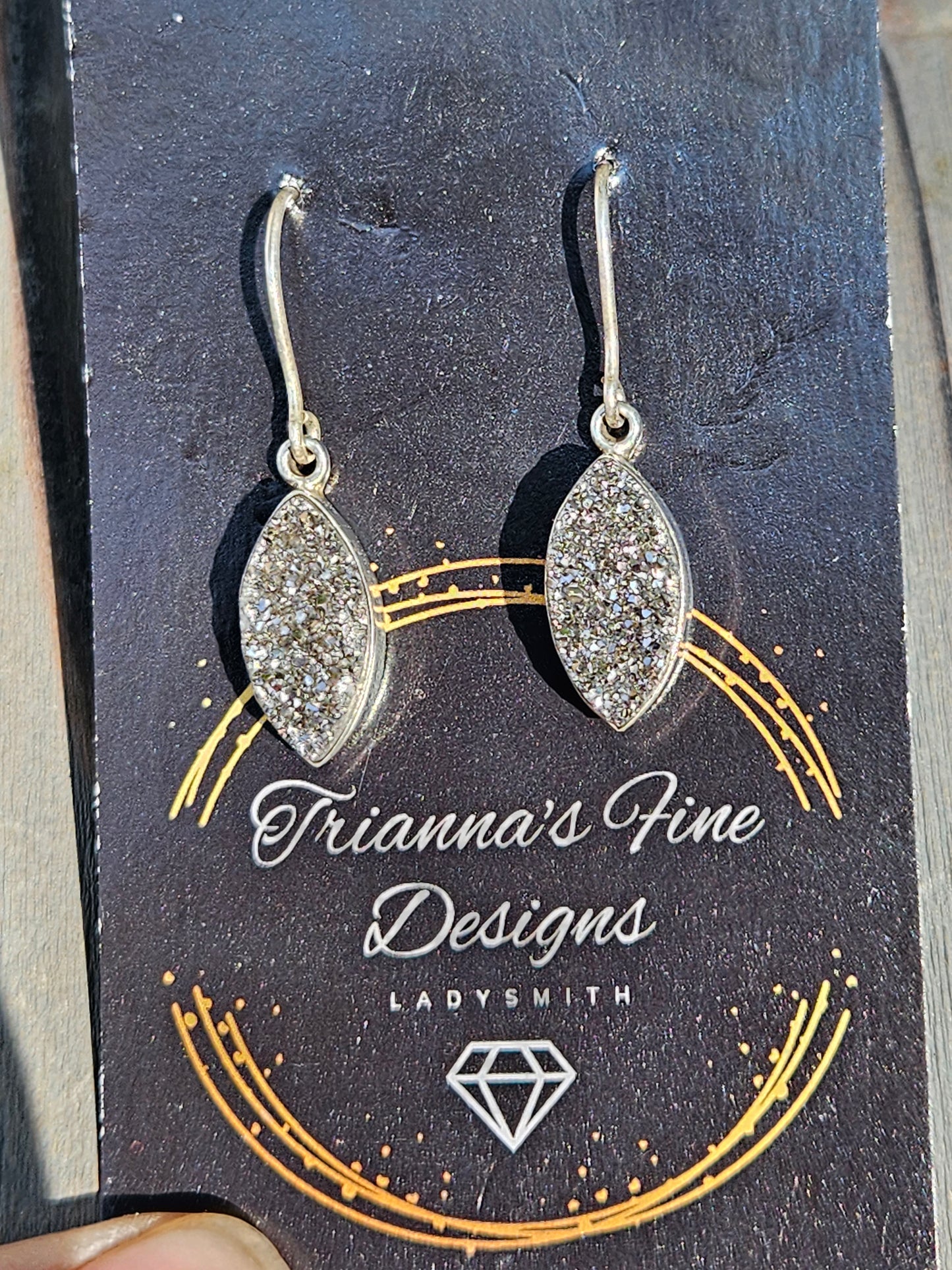 Titanium Drusy Dangle Earrings