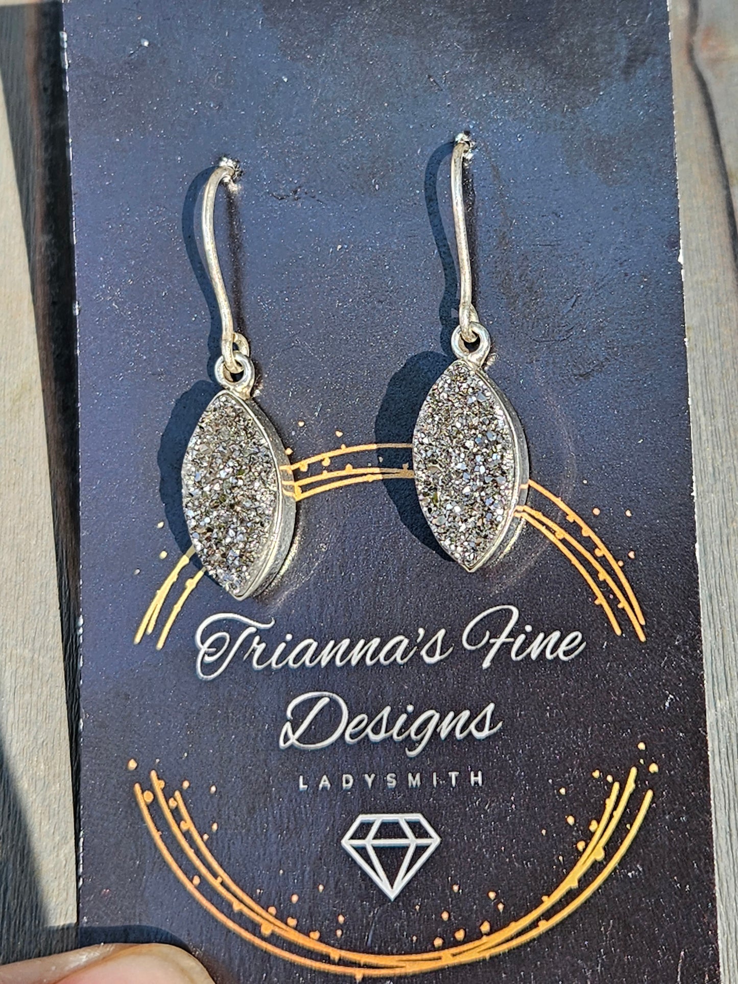 Titanium Drusy Dangle Earrings