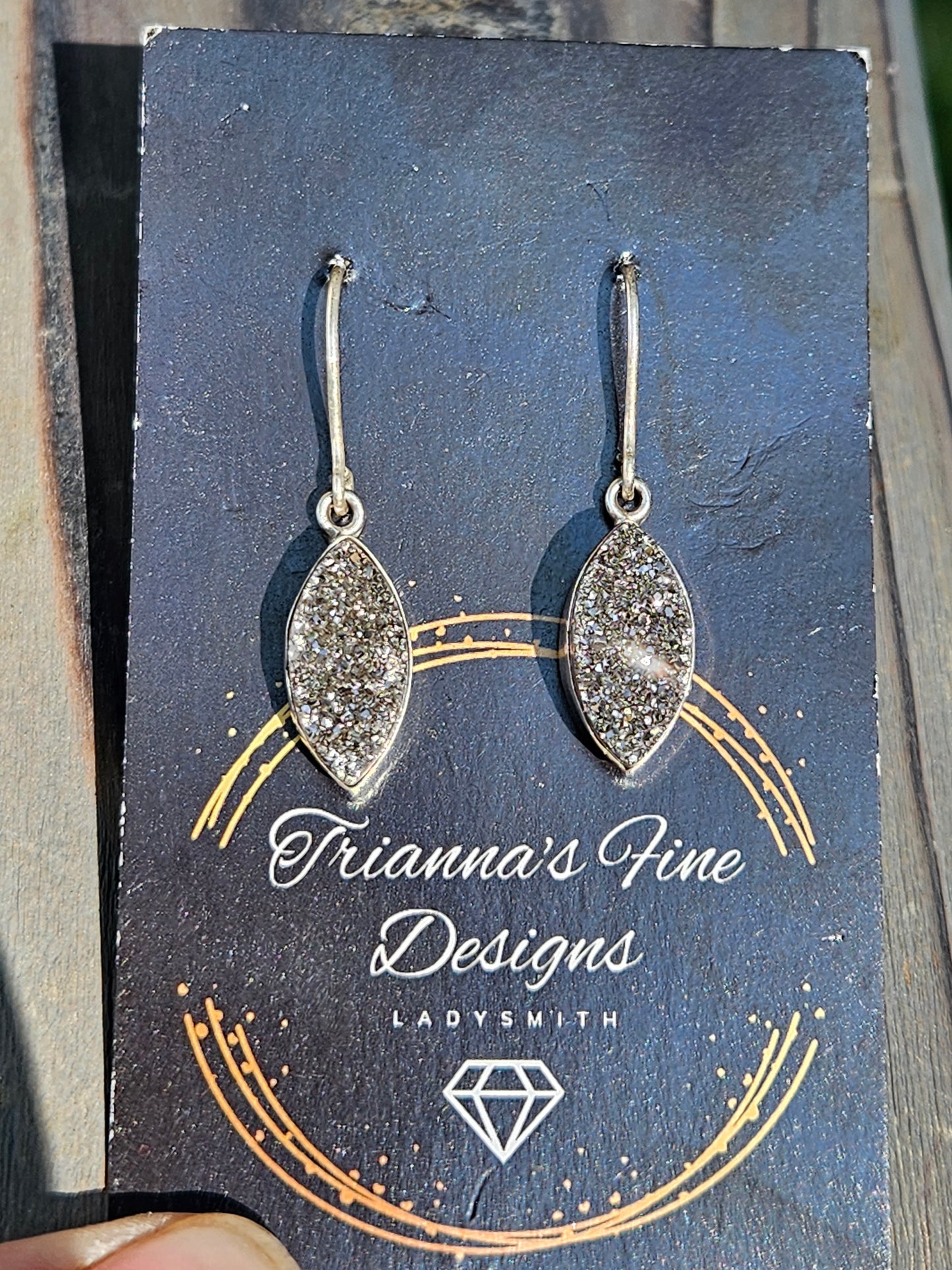 Titanium Drusy Dangle Earrings