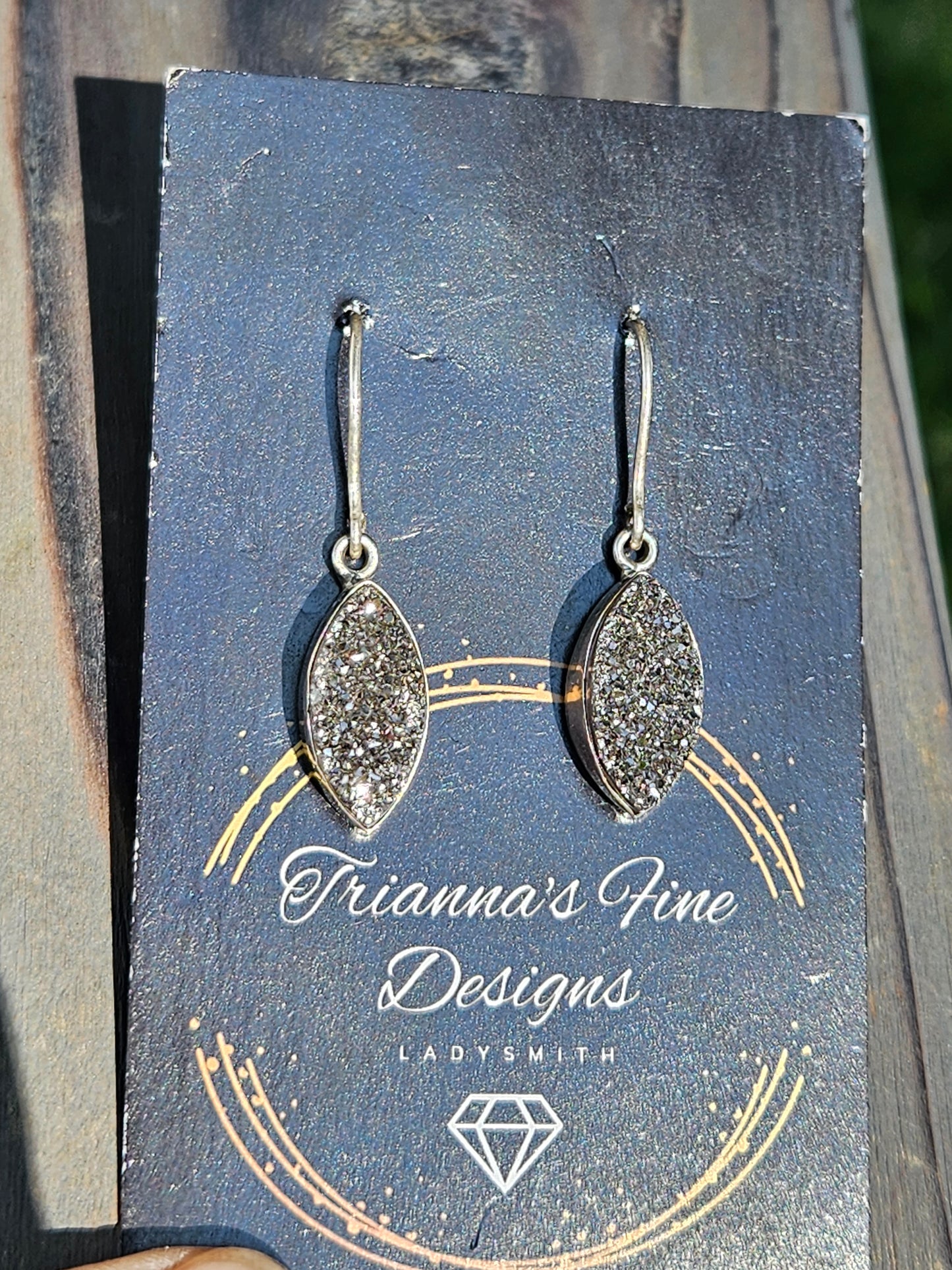 Titanium Drusy Dangle Earrings