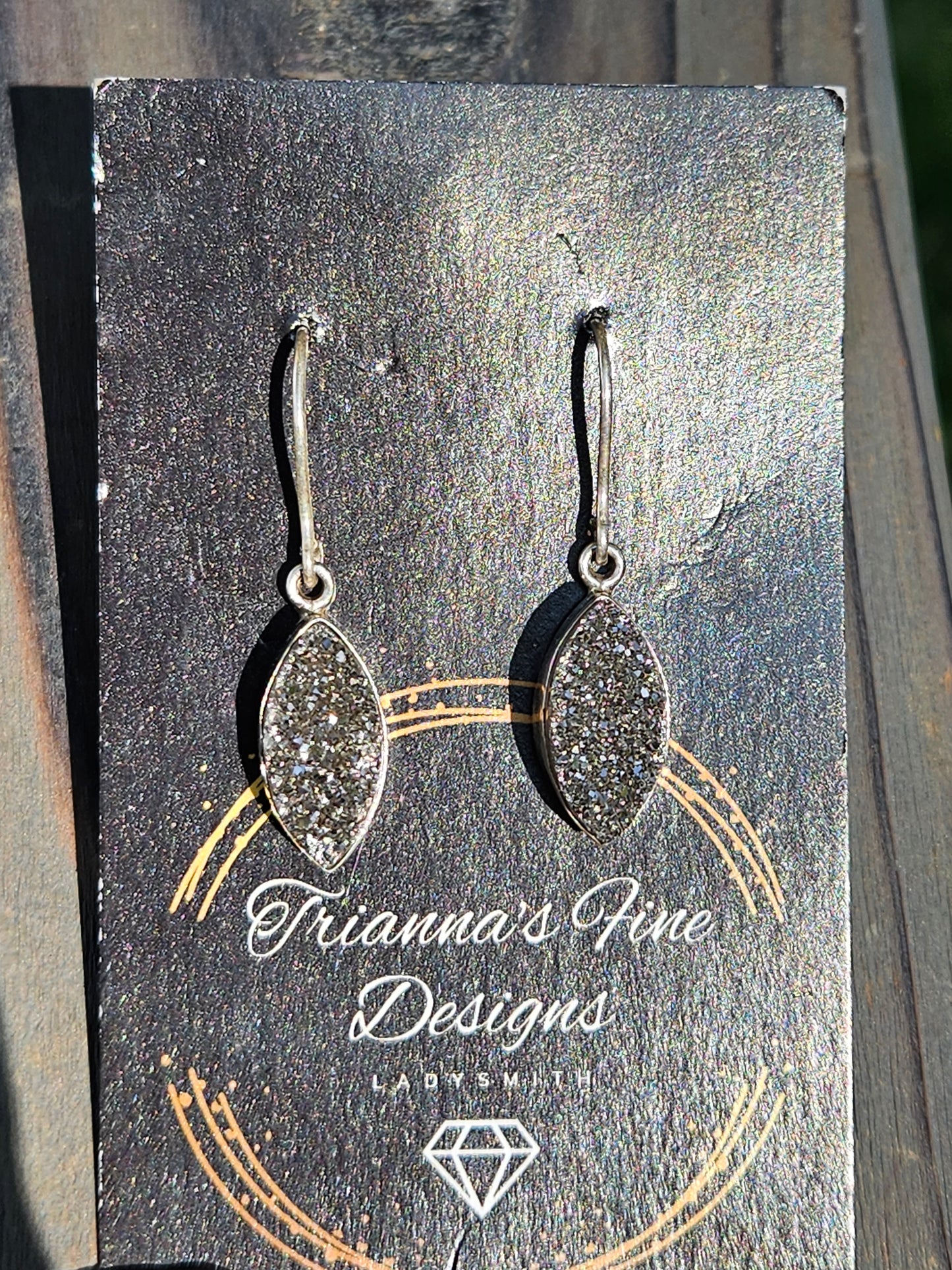 Titanium Drusy Dangle Earrings