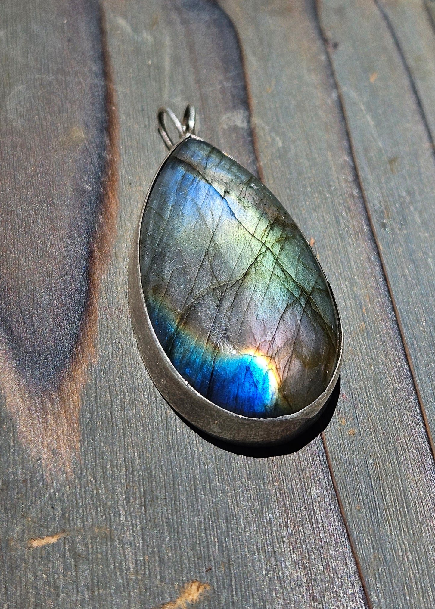 Labradorite-Peacock Pendant
